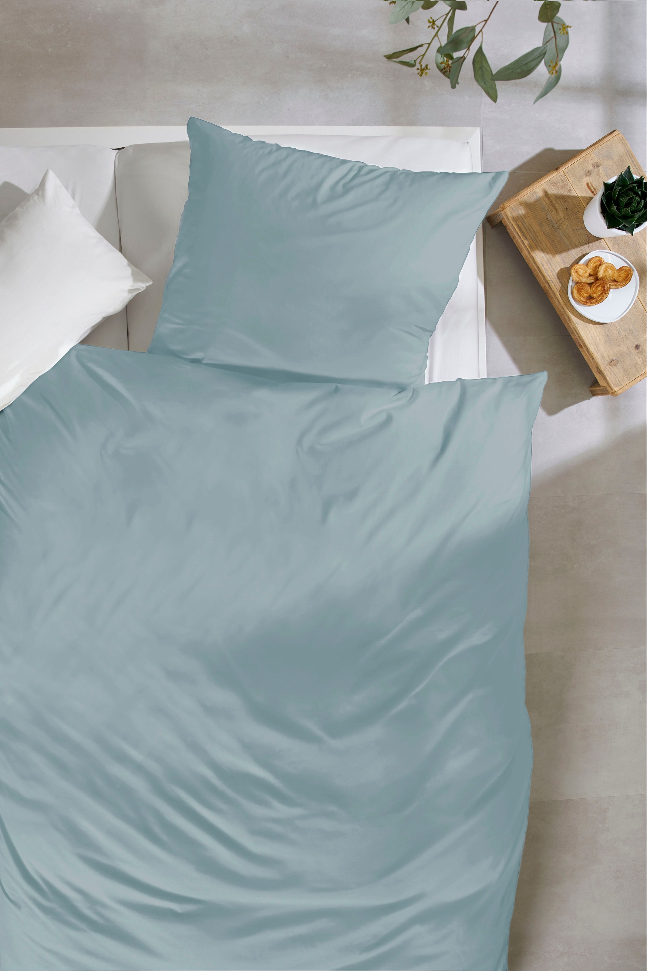 Primera Bettwäsche »Uni Luxus-Satin in Gr. 135x200, 155x220 oder 200x200 cm«, Bettwäsche aus Baumwolle, unifarbene Bettwäsche mit Reißverschluss