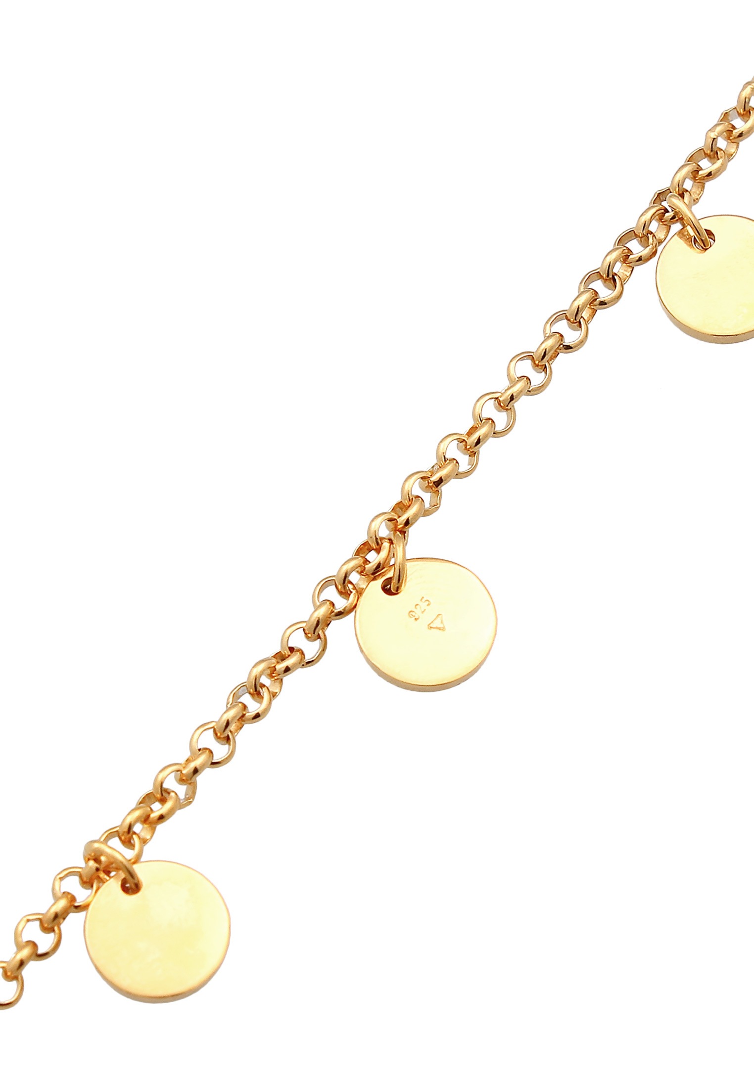 Elli Armkette »Armband Plättchen Coin Münze 925 Silber«