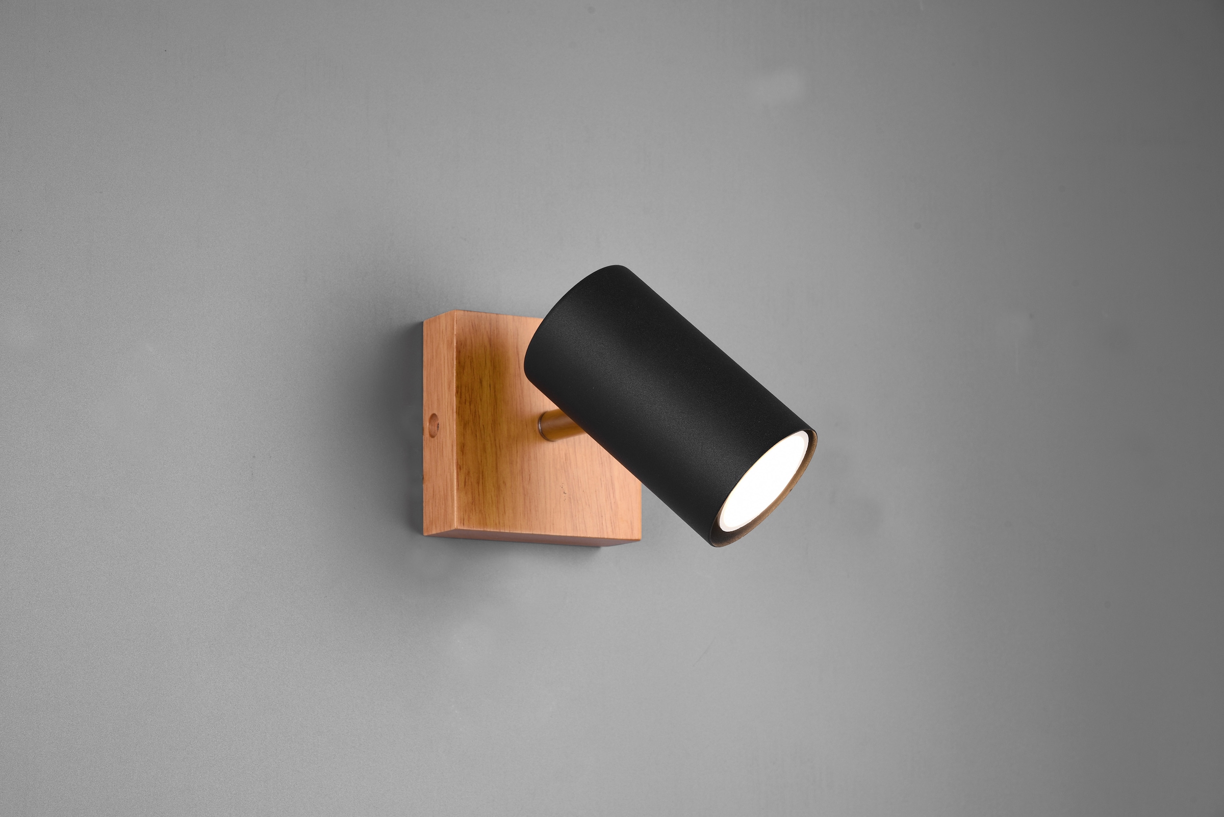 TRIO Leuchten Deckenspot »Marley«, 1 flammig, Leuchtmittel GU10 | ohne Leuchtmittel, Wand-und Deckenmontage per Stecker o. Fest-Anschluss, Holz Baldachin