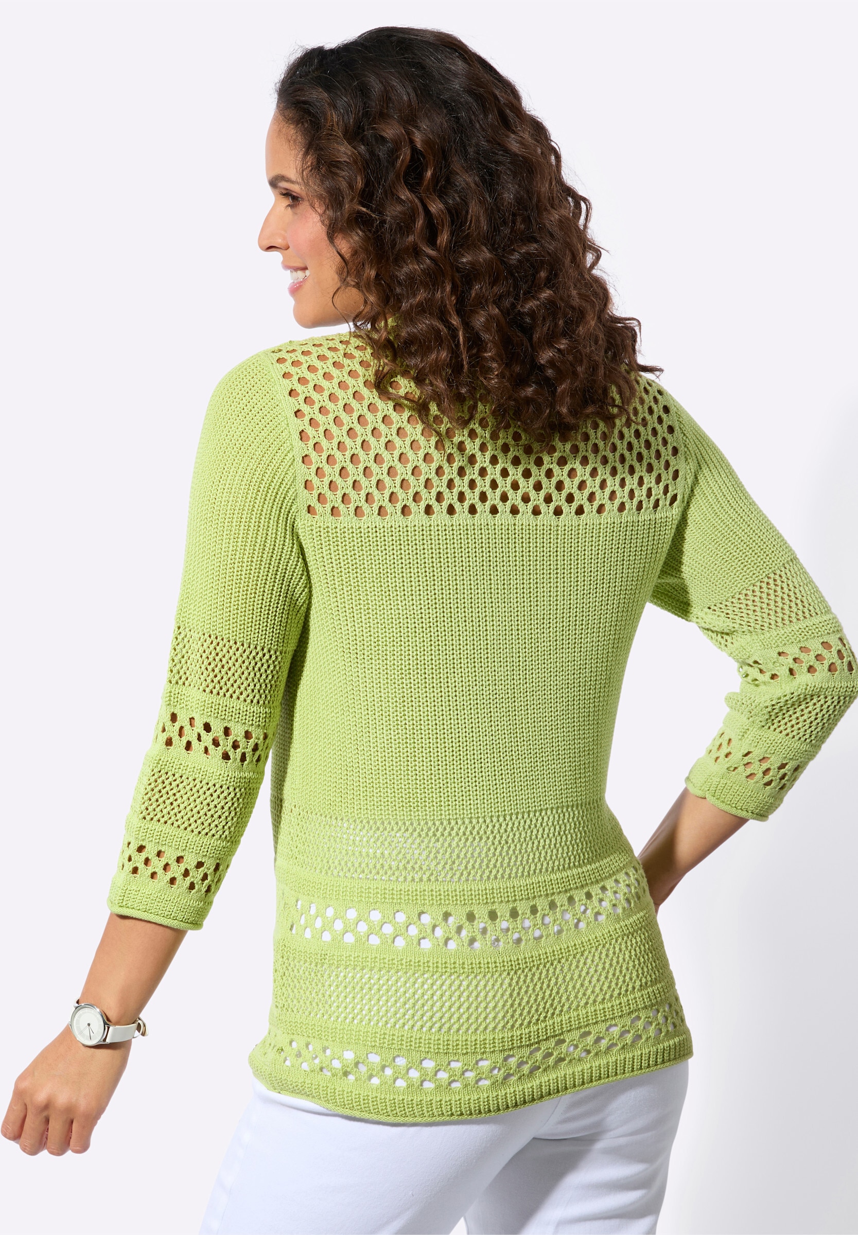 Witt Longpullover »Ajour-Pullover Ajourpullover mit Rollkanten«
