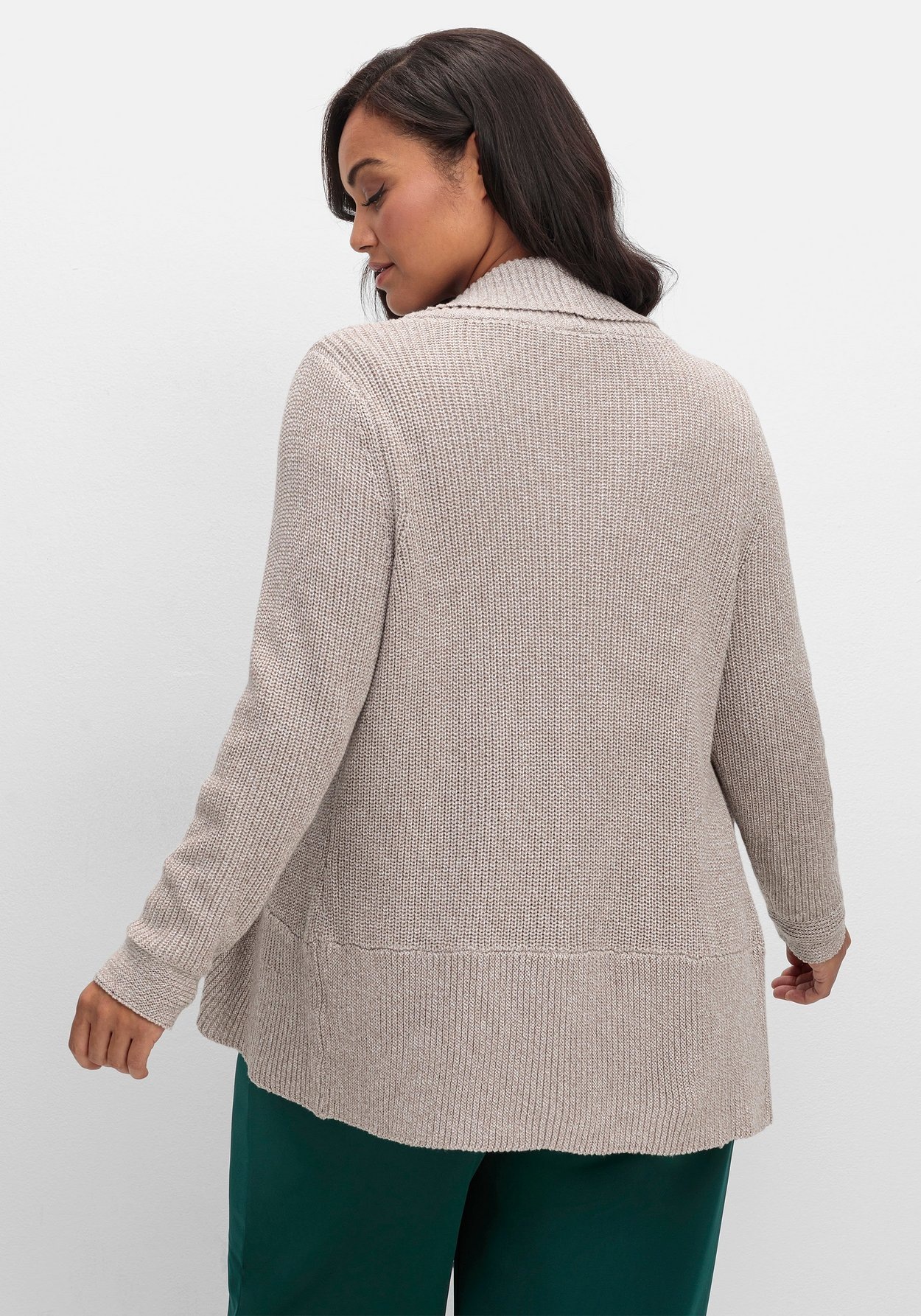 Sheego Strickjacke »Verschlusslose Strickjacke mit Schalkragen«