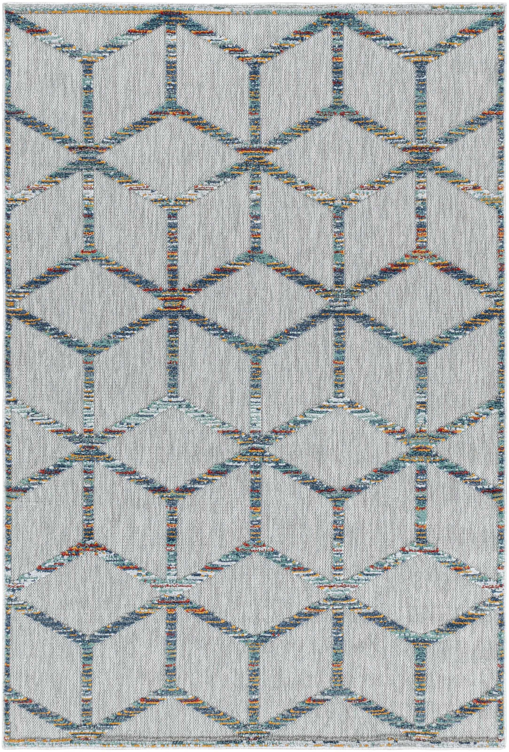 Ayyildiz Teppiche Teppich »BAHAMA 5151«, rechteckig, 8 mm Höhe, Läufer, Flachflor mit Hoch-Tief-Struktur, In-und Outdoor geeignet