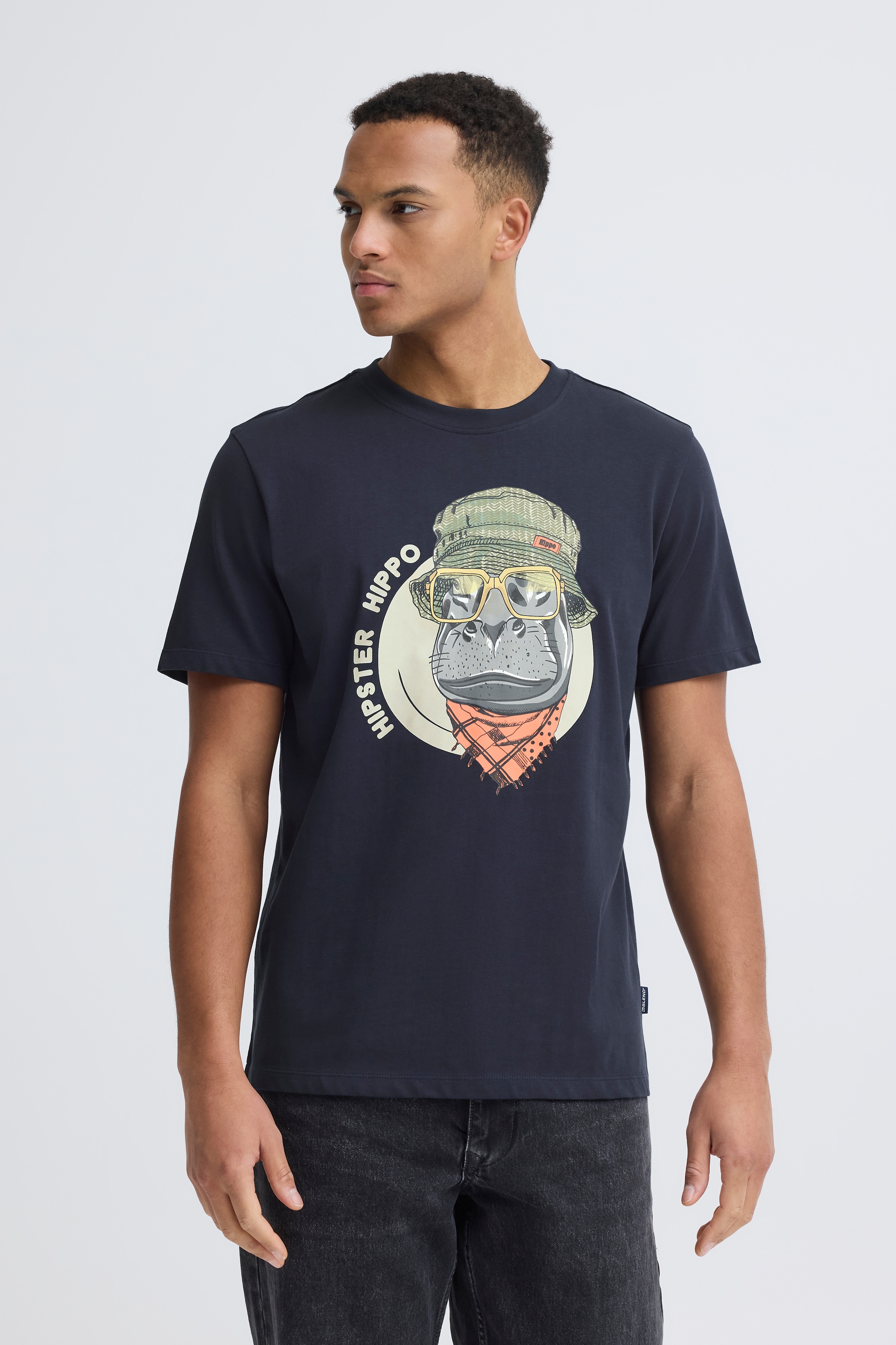 Blend T-Shirt »BHKURT FUNNY GRAPHIC S/S TEE« mit normaler Länge, ohne Verschluss, aus Baumwolle und Single Jersey