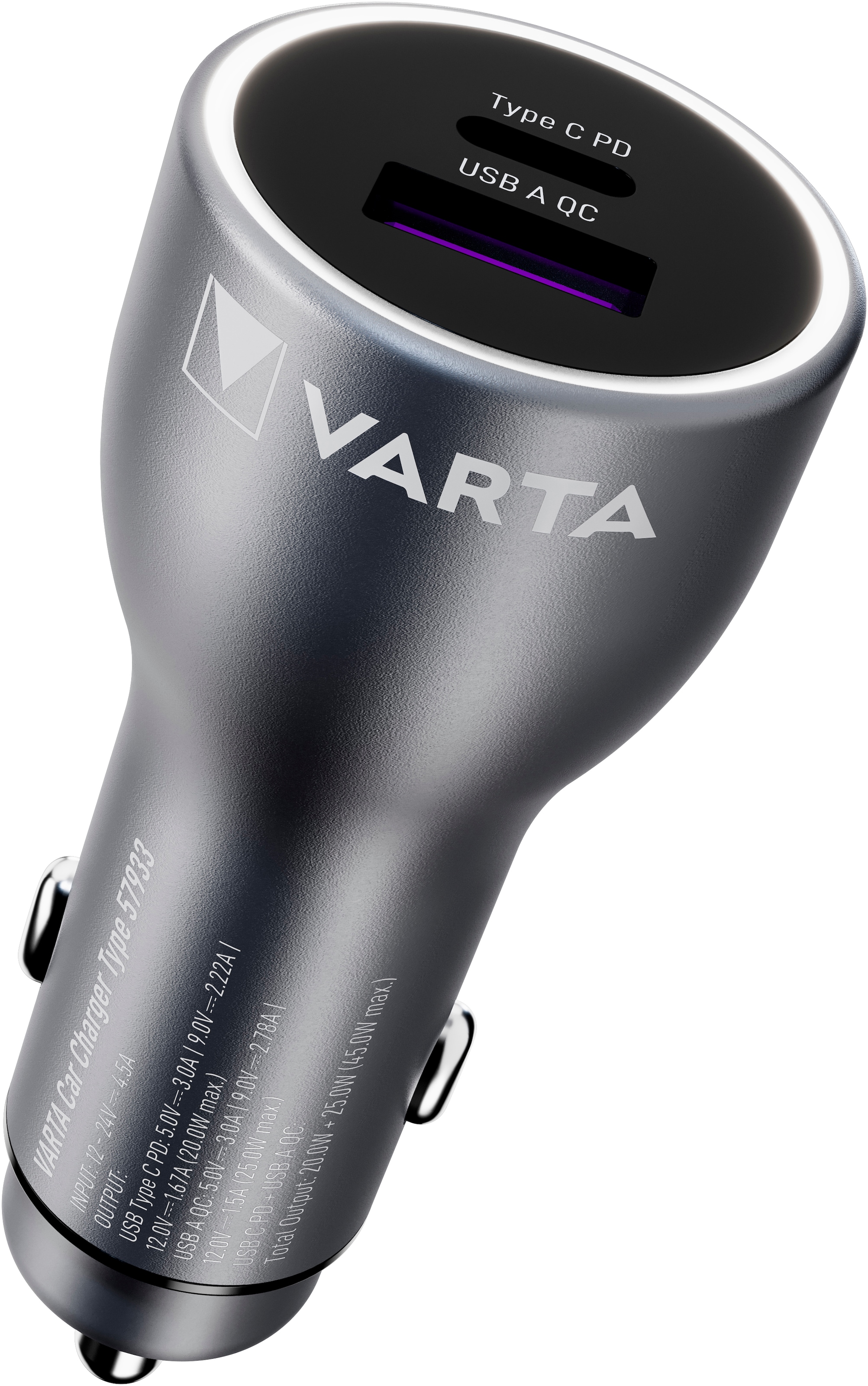 VARTA Autobatterie-Ladegerät »45 Watt Output 1x USB-A / 1x USB-C PD«