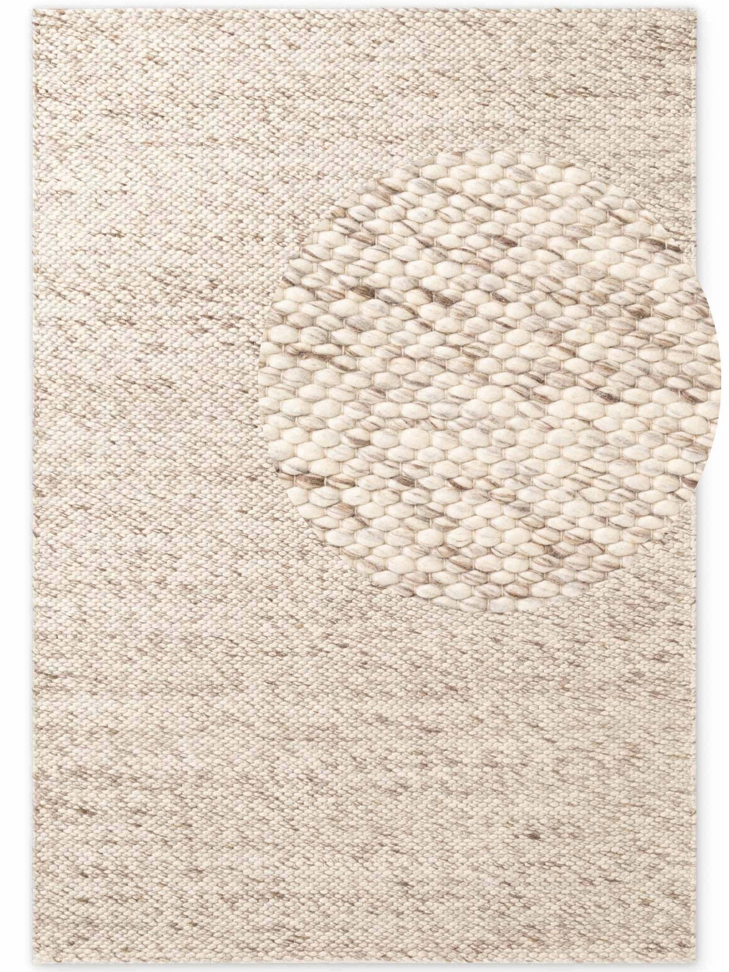 ELLE DECORATION Wollteppich »Beans« rechteckig 10 mm Höhe Handweb Teppich Wolle, Perlenstruktur, Wohnzimmer, Schlafzimmer, Flur