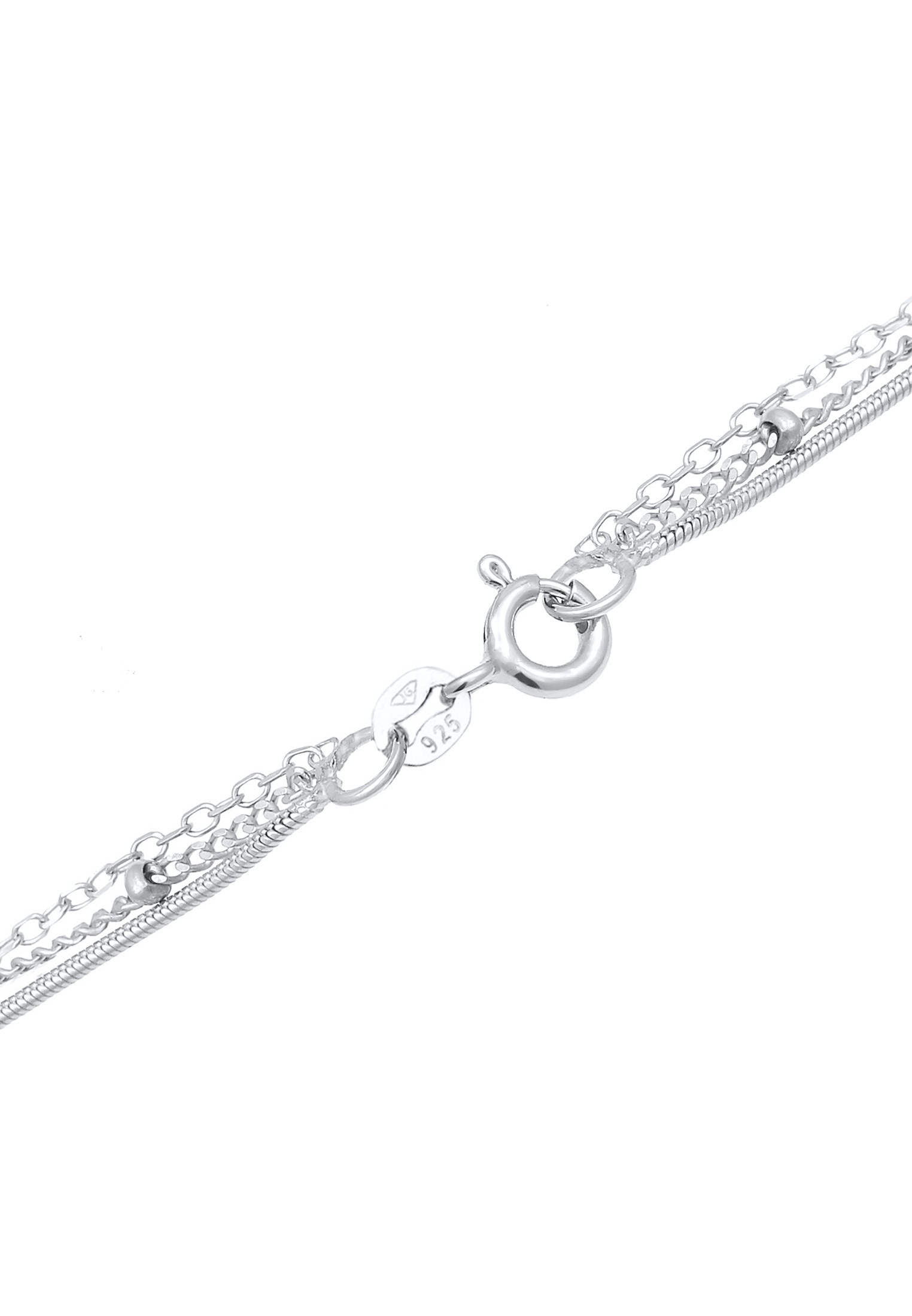 Elli Silberkette »Halskette 3-reihige Schlangen Kugel Basic Design 925 Silber«