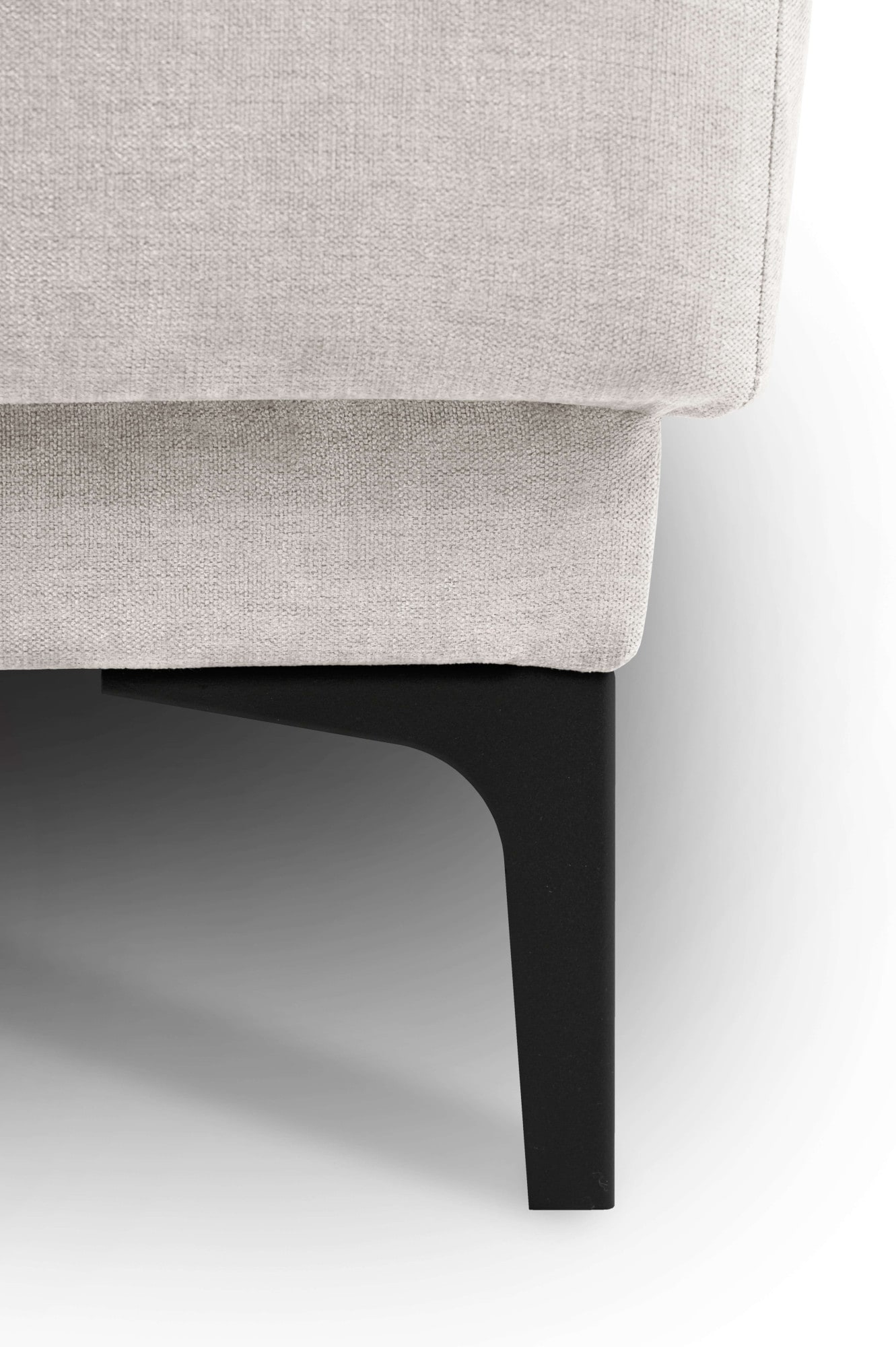 PLACES OF STYLE Ecksofa »Polsterecke Oland, Struktur, Flachgewebe, Luxus-Microfaser, Boucle« L-Form, 289 cm, Wellenunterfederung, Skandi-Design, Metallfüße