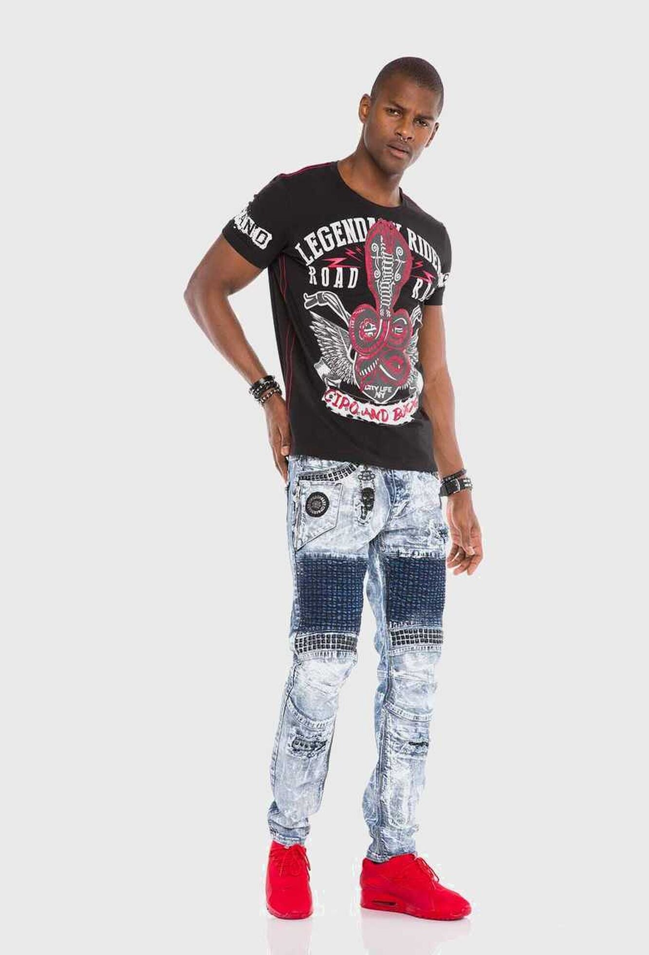 Cipo & Baxx Slim-fit-Jeans »Cipo & Baxx Jeans« mit Ziersteinen