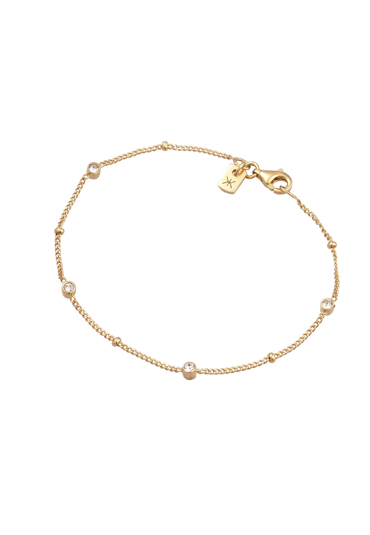 Kuzzoi Armkette »Armband Elemente Glas Kristalle Weiß 925 Sterling Silber«
