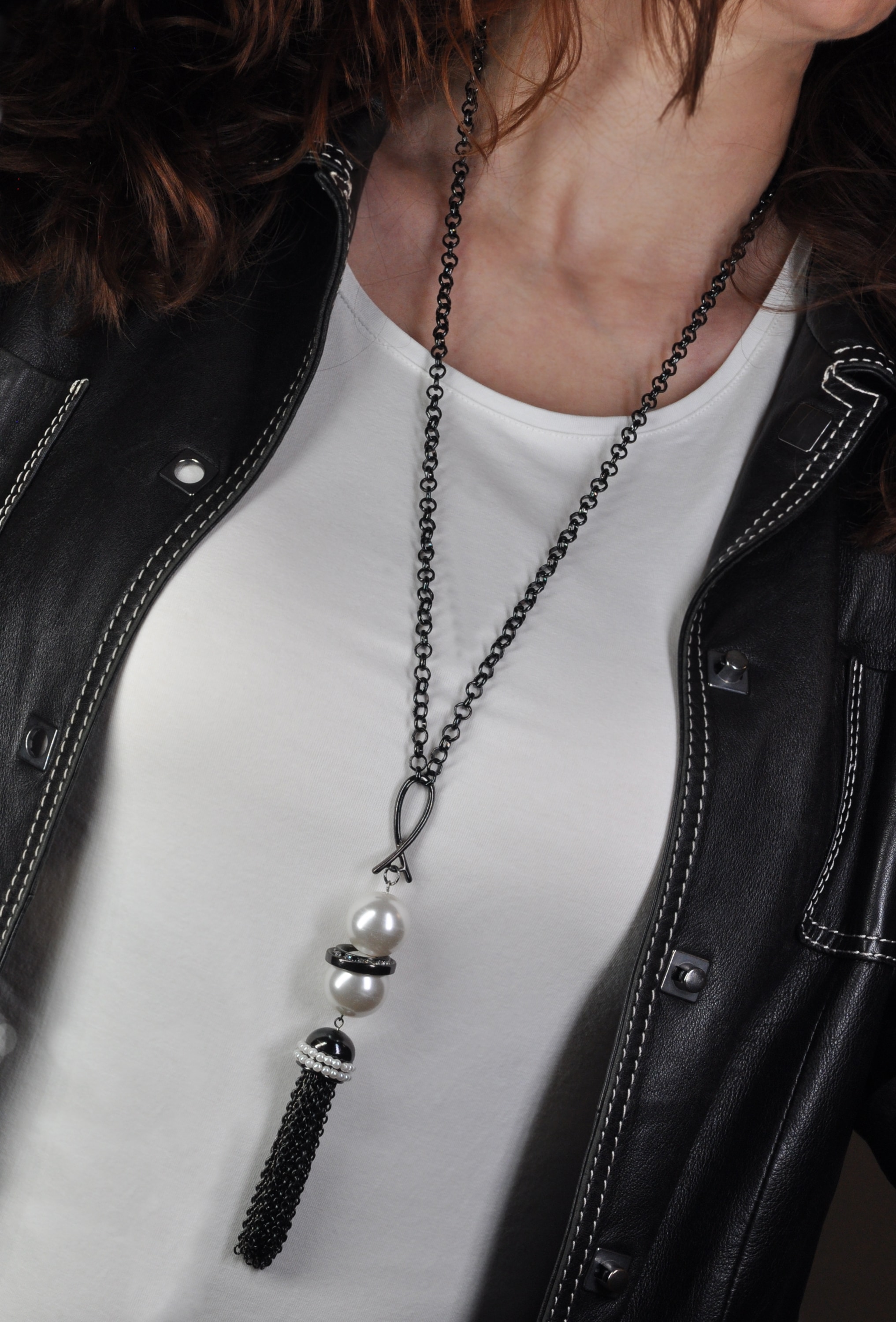 Firetti Lange Kette »Schmuck Geschenk Shiny Lush Pearl Y-Kette« mit Glasstein - mit Kunststoffperle