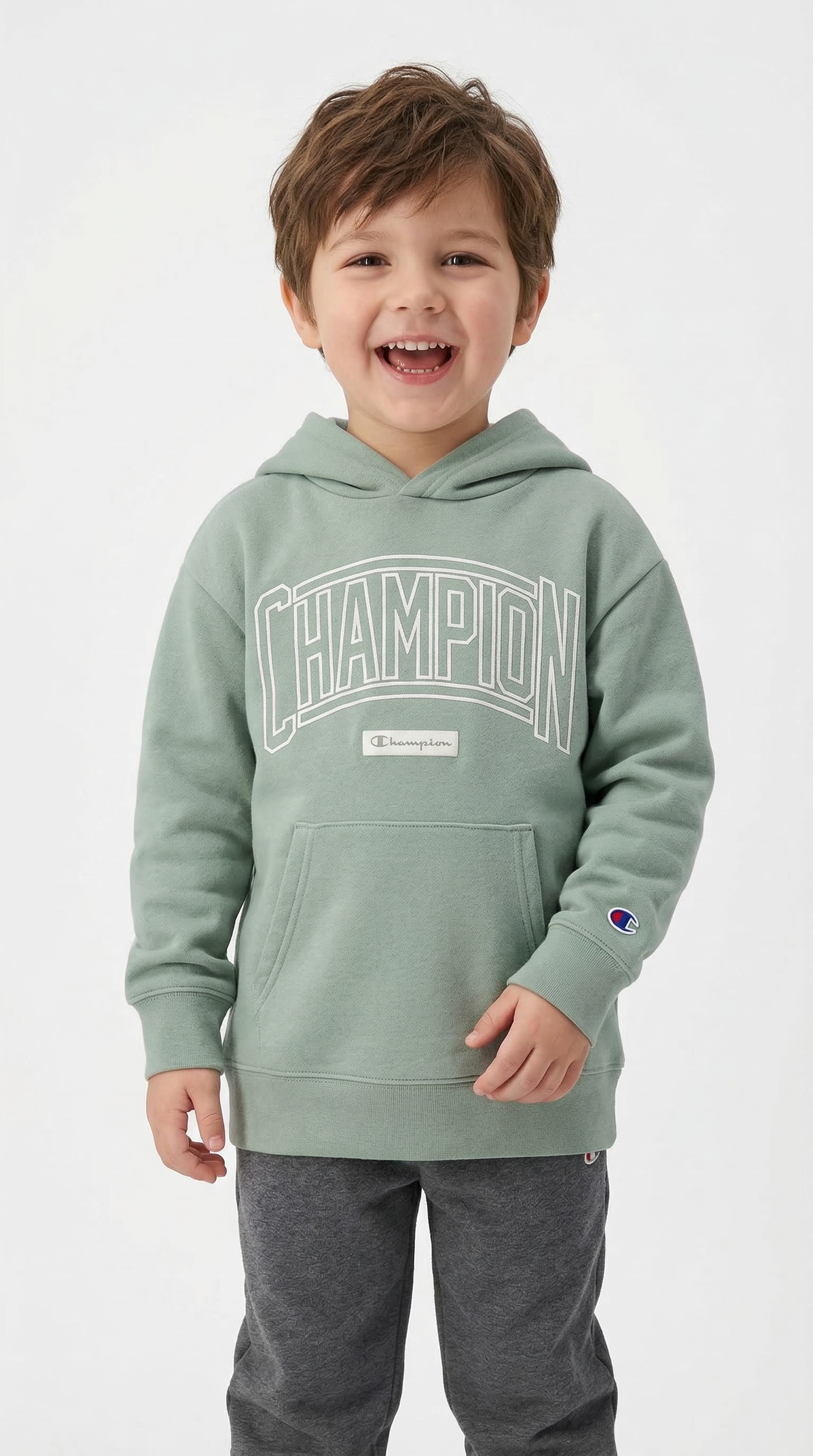 Champion Kapuzensweatshirt »COLLEGE Terry Hoodie Large Logo«, für Kinder, mit Kapuze, sportlicher Stil, weiches Material
