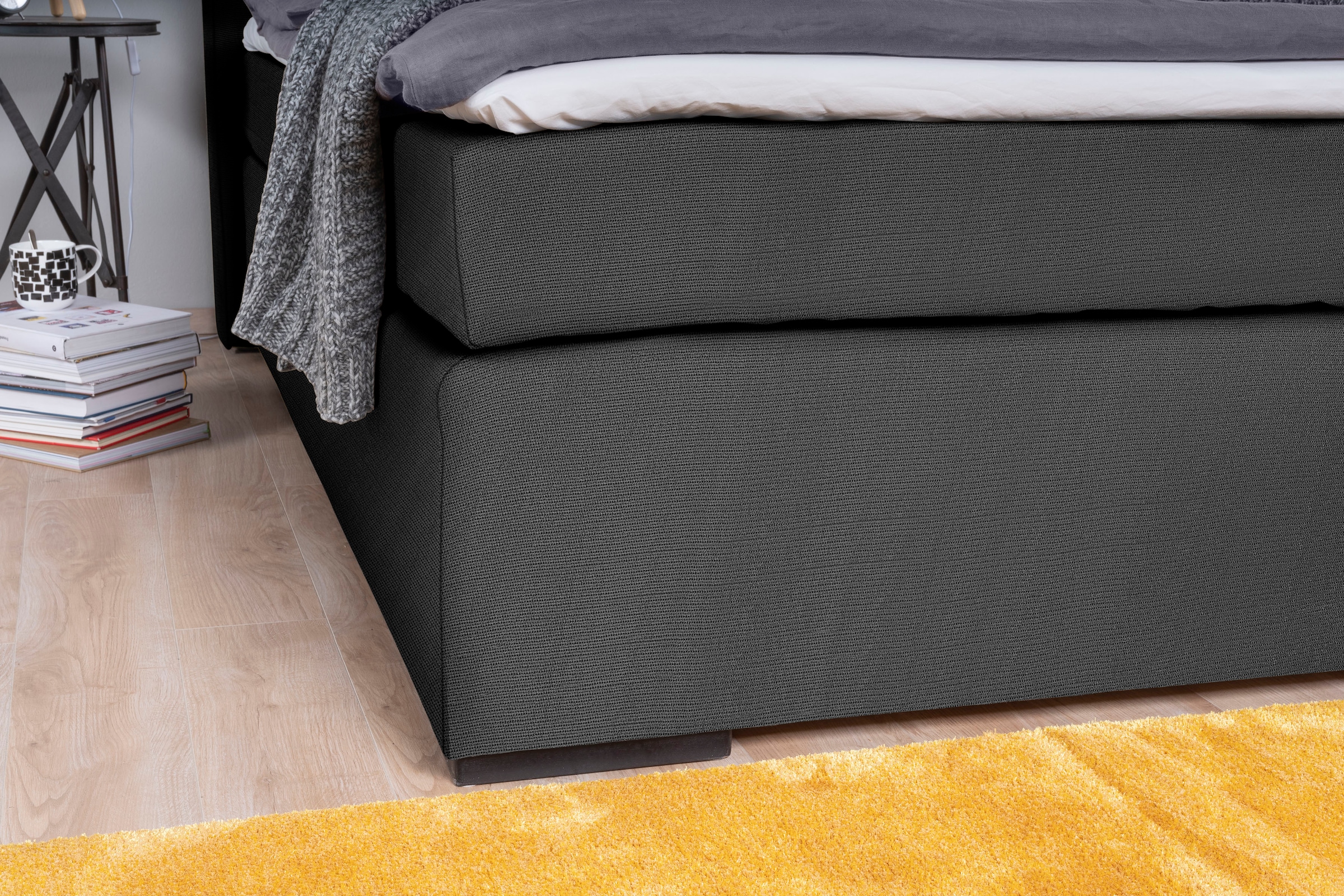 alina Boxspringbett »Nikki« inklusive Matratze und Topper, Füße schwarz