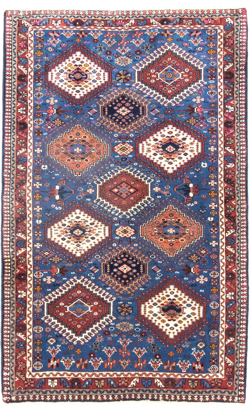 Wollteppich »Yalameh Teppich handgeknüpft blau«, rechteckig, handgeknüpft online bei OTTO