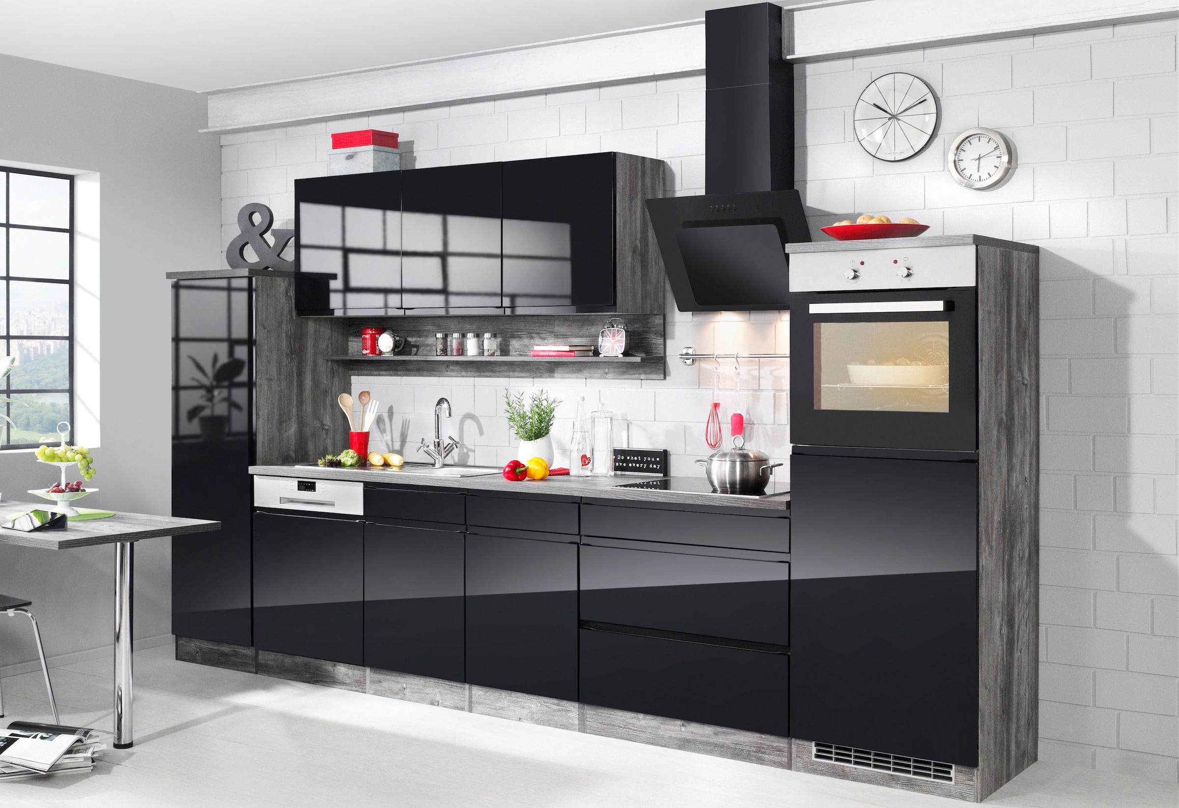 KOCHSTATION Unterschrank »KS-Virginia« 100 cm breit, mit 2 Türen und 2 Schubkästen