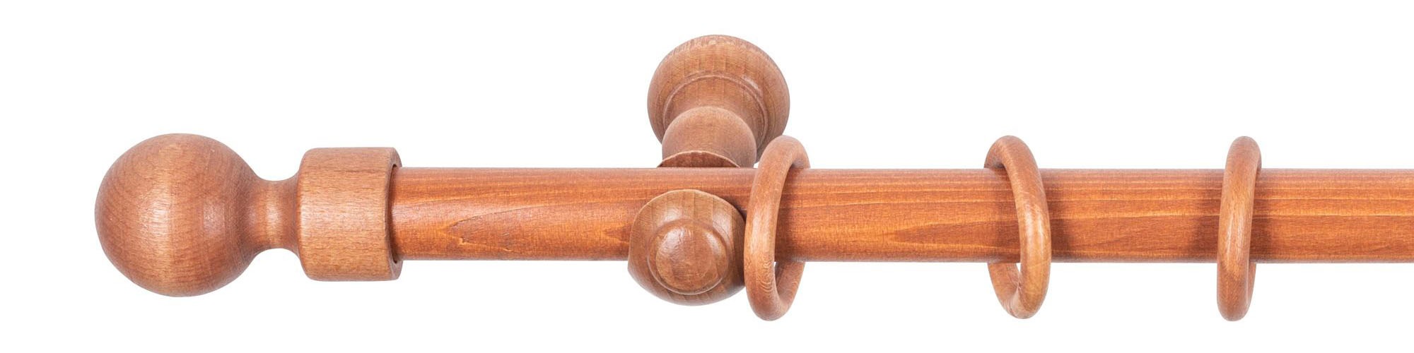 SN DECO GROUP Gardinenstange »Giro«, 1 läufig-läufig, Fixmaß, 28 mm, Holz, verschiedenen Längen und Farbe, Komplettset