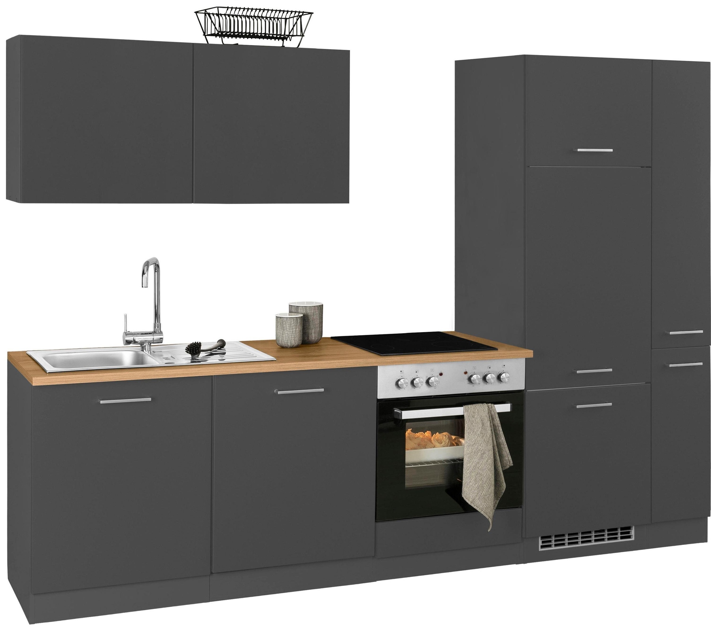 KOCHSTATION Küchenzeile »KS-Kehl«, ohne E-Geräte, Breite 270 cm, für Kühlschrank und Geschirrspüler