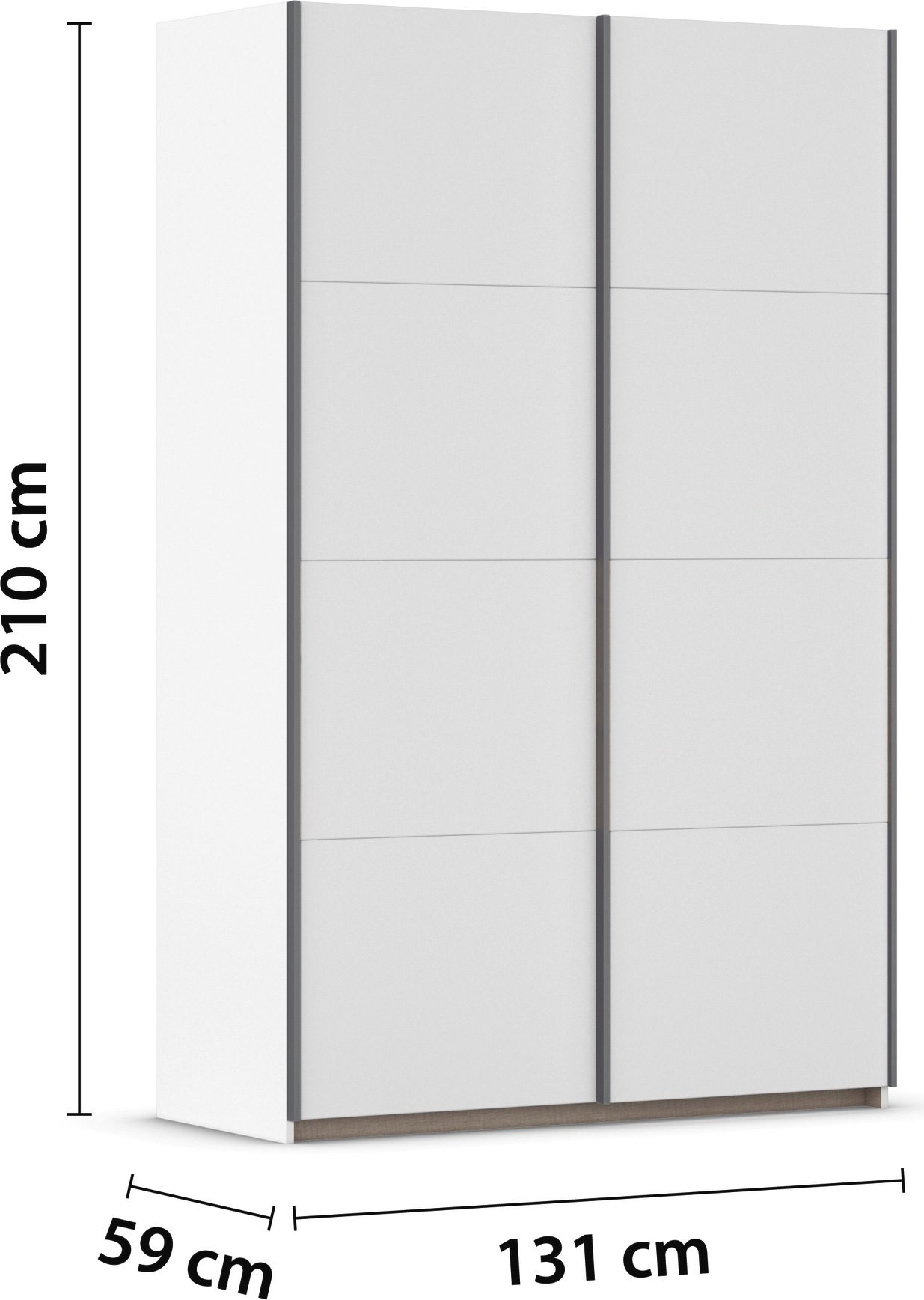 rauch Schwebetürenschrank »Kleiderschrank Schrank Garderobe Schlafzimmerschrank OXFORD«, (in 3 verschiedenen Ausstattungen BASIC/CLASSIC/PREMIUM), mit Griffleisten aus Metall, auch für kleinere Räume MADE IN GERMANY