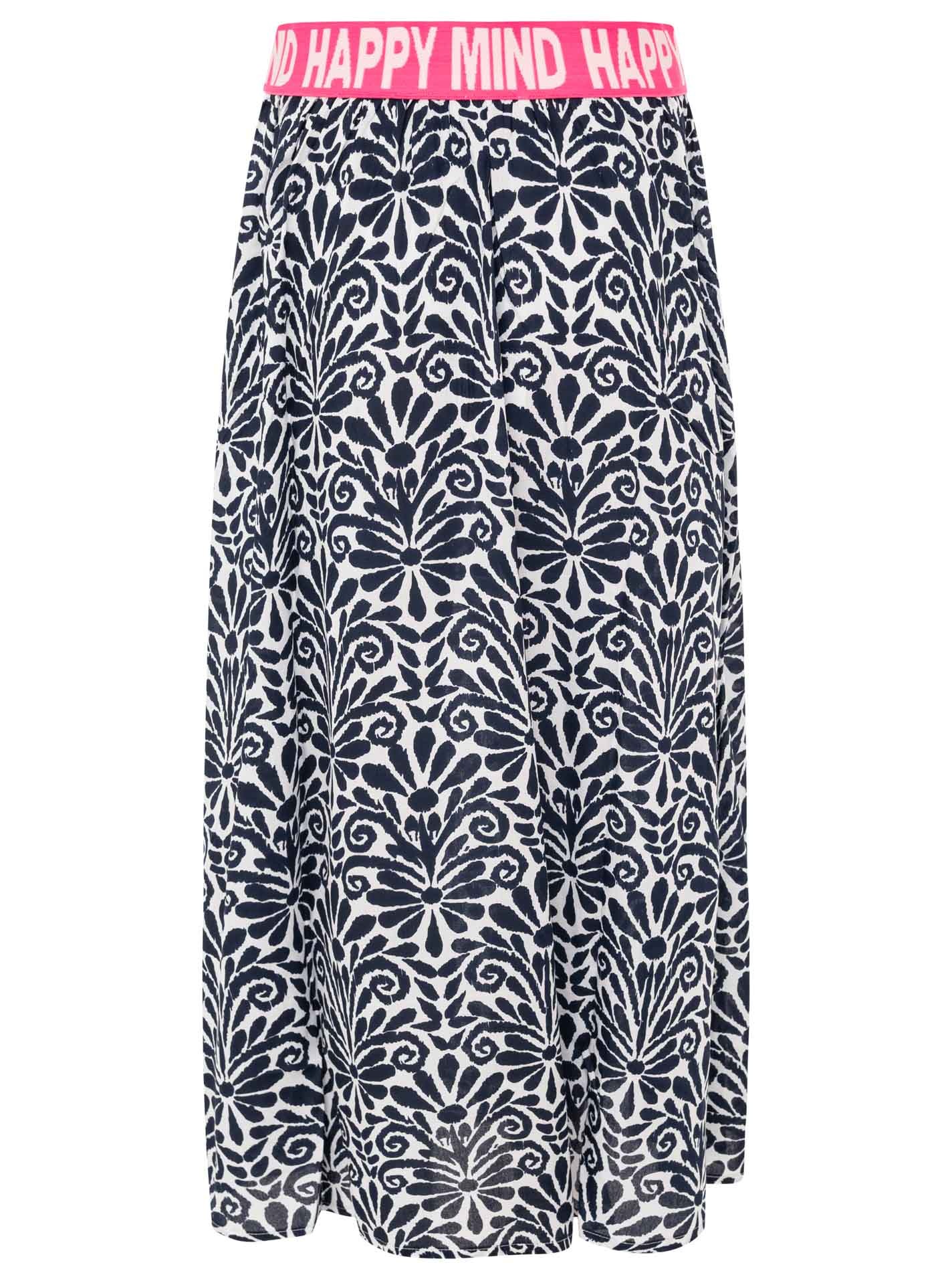 Zwillingsherz Maxirock »"Geometric Flowers"« Florales Muster, Gummizug mit Schrift, leichtes Material, knöchellang