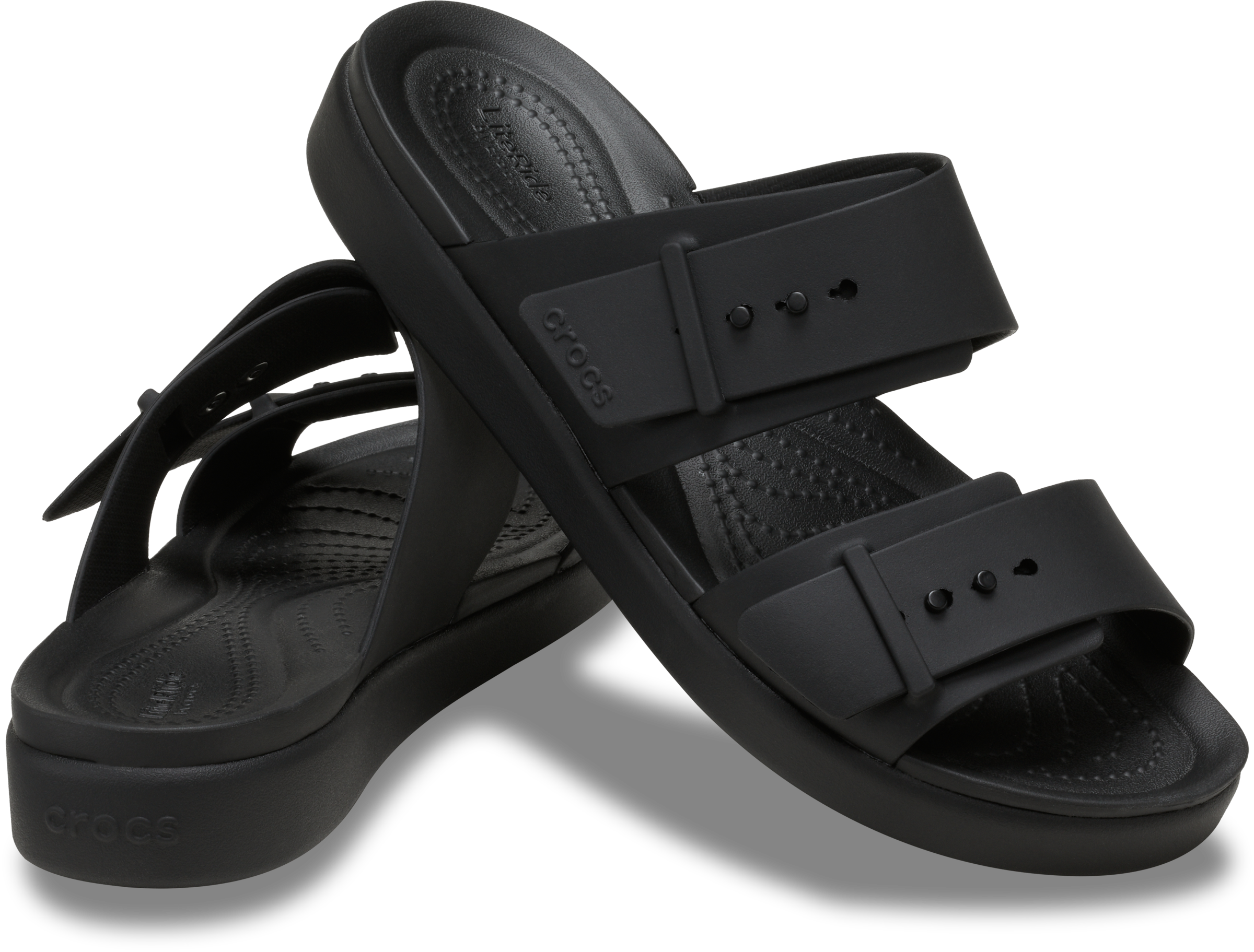 Crocs Pantolette »Brooklyn Buckle Low«  Sommerschuh, Strandschuh, Hausschuh mit Softfußbett