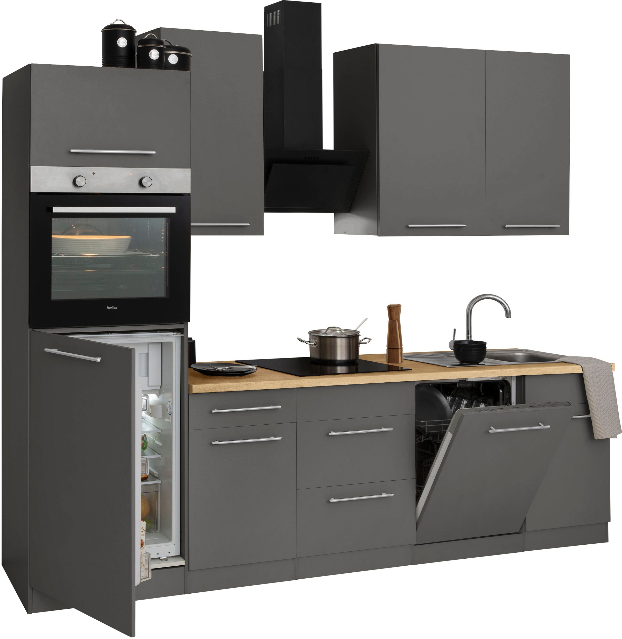 wiho Küchen Küchenzeile »Unna« ohne E-Geräte, Breite 280 cm