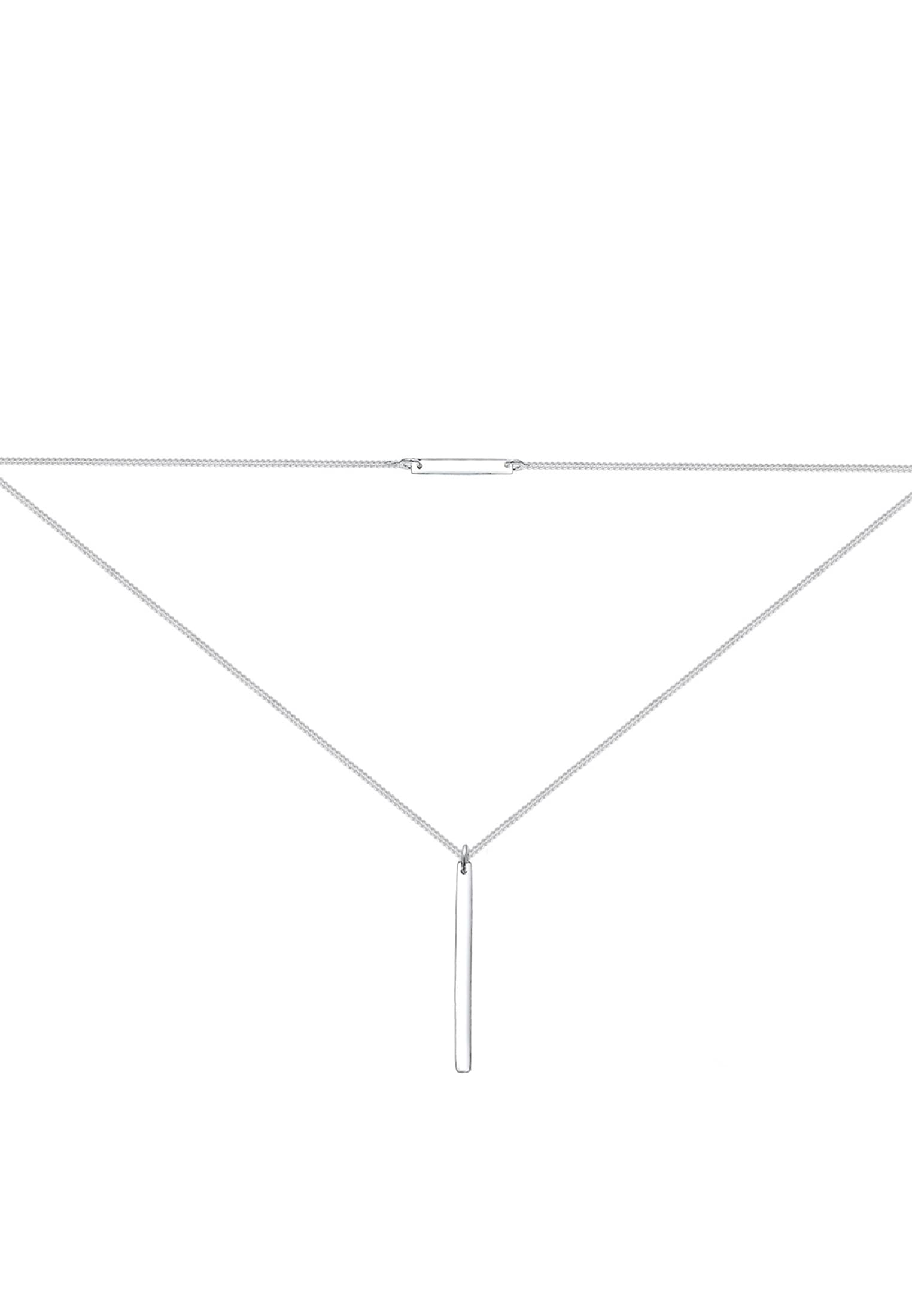 Elli Silberkette »Halskette Choker Layer Rechteck 925 Sterling Silber«
