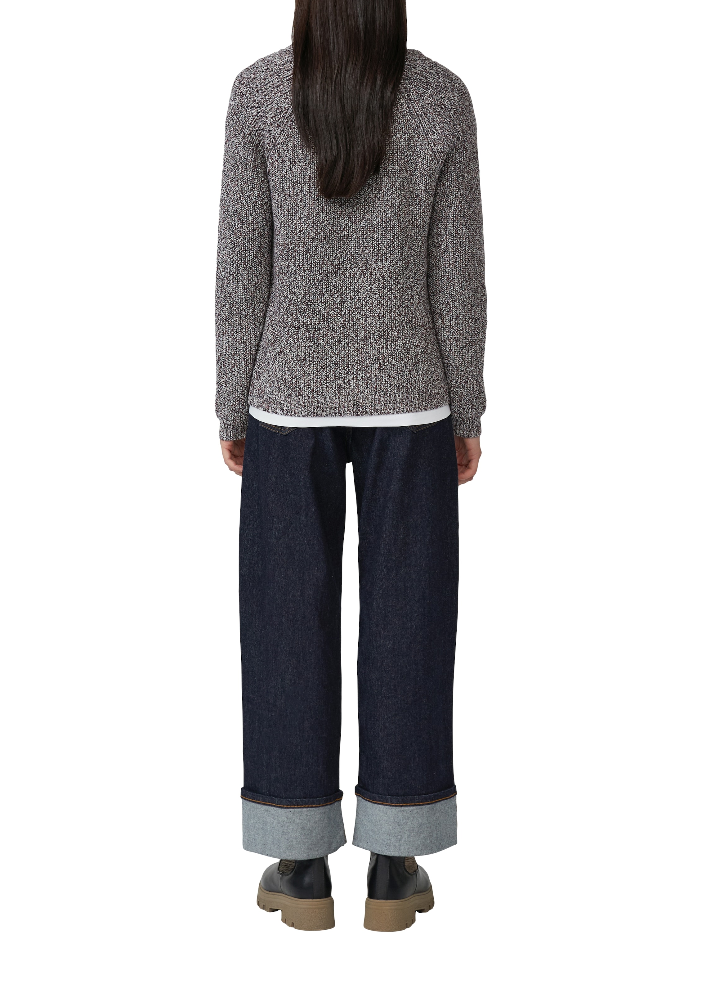 s.Oliver Strickpullover mit V-Ausschnitt, meliert