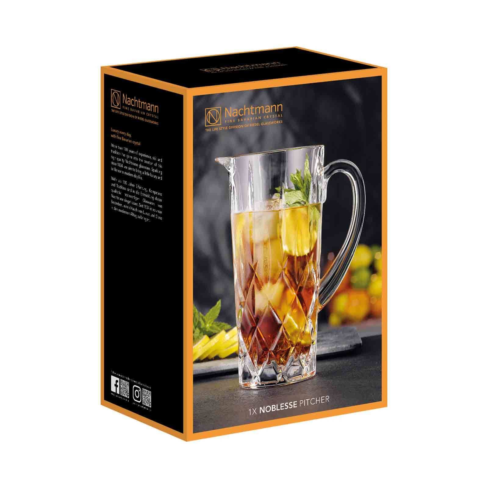 Nachtmann Wasserkrug »Krug Noblesse 1190 ml transparent« Erhöhte Bruchfestigkeit, Kristallglas, spülmaschinenfest