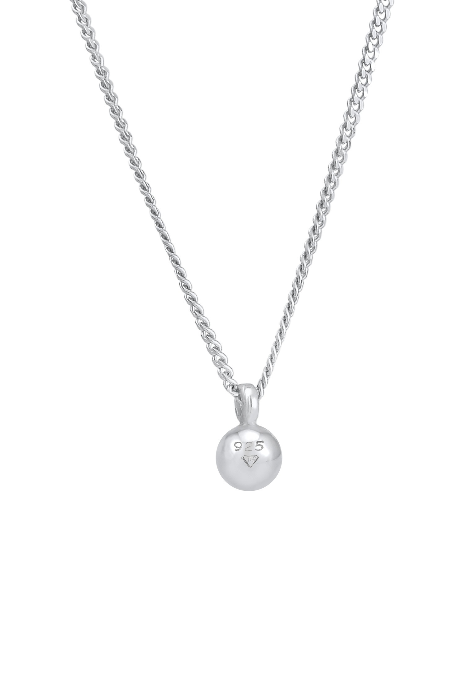 Elli Kette mit Anhänger »Halskette Kugel Geo Look Panzerkette 925 Silber«