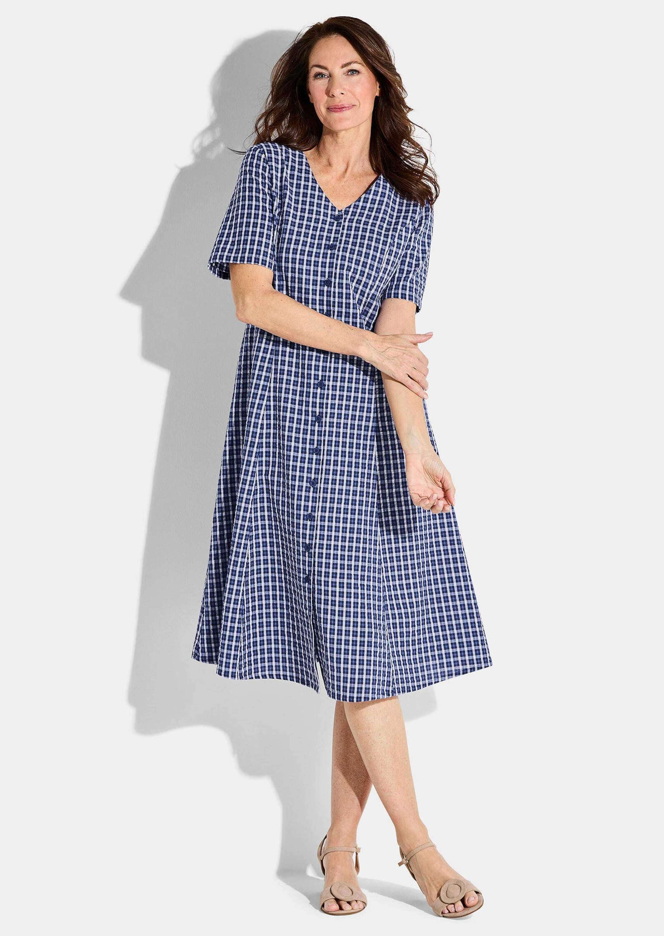 GOLDNER Sommerkleid »Kurzgröße Baumwollkleid mit Karomuster«