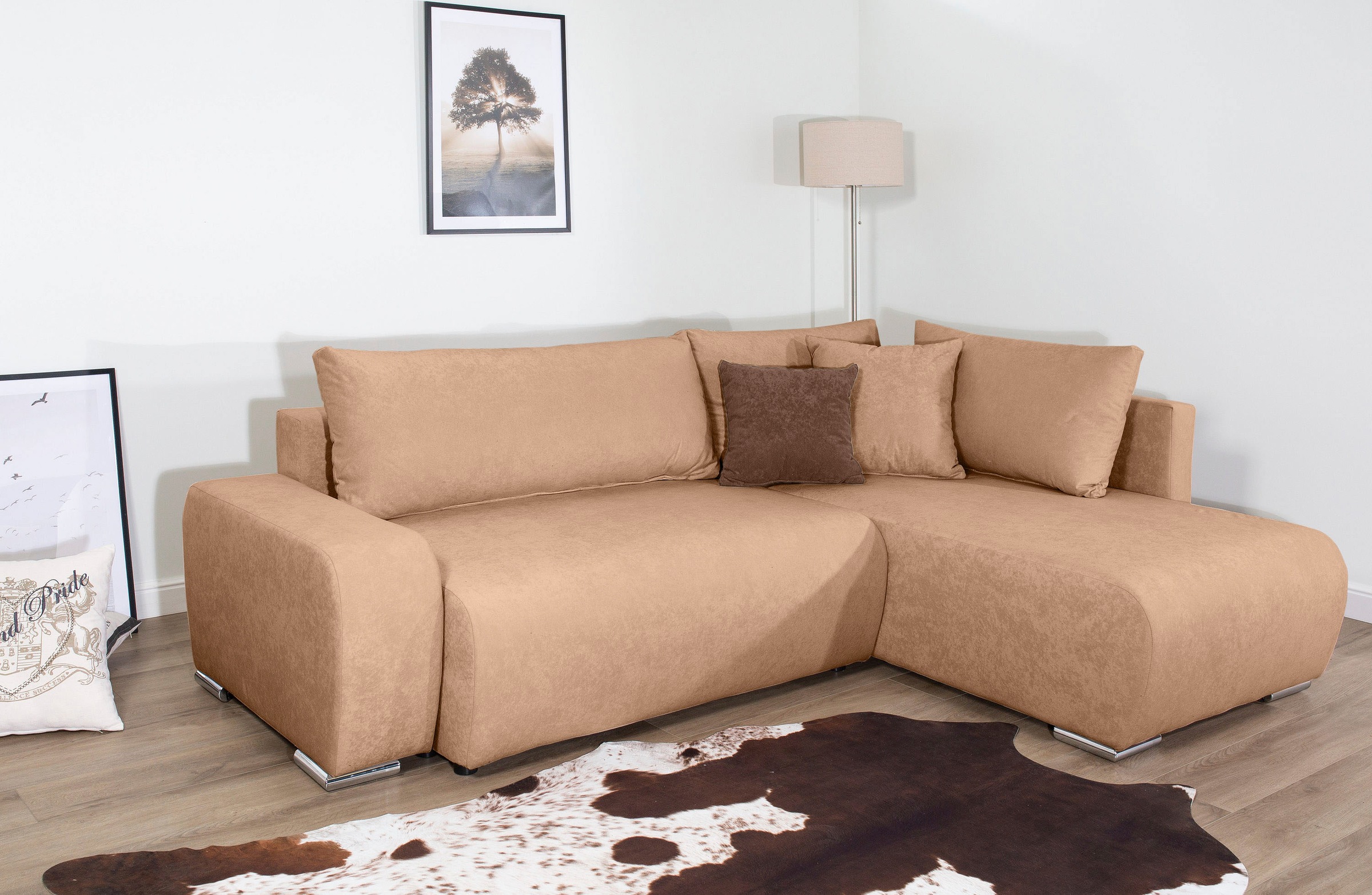 COLLECTION AB Ecksofa »Poppy, L-Form, Breite 227 cm mit Schlaffunktion«