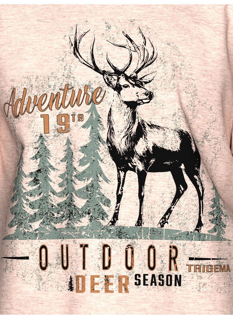 Trigema T-Shirt »TRIGEMA T-Shirt mit großem Hirsch-Printmotiv«, (1 tlg.)