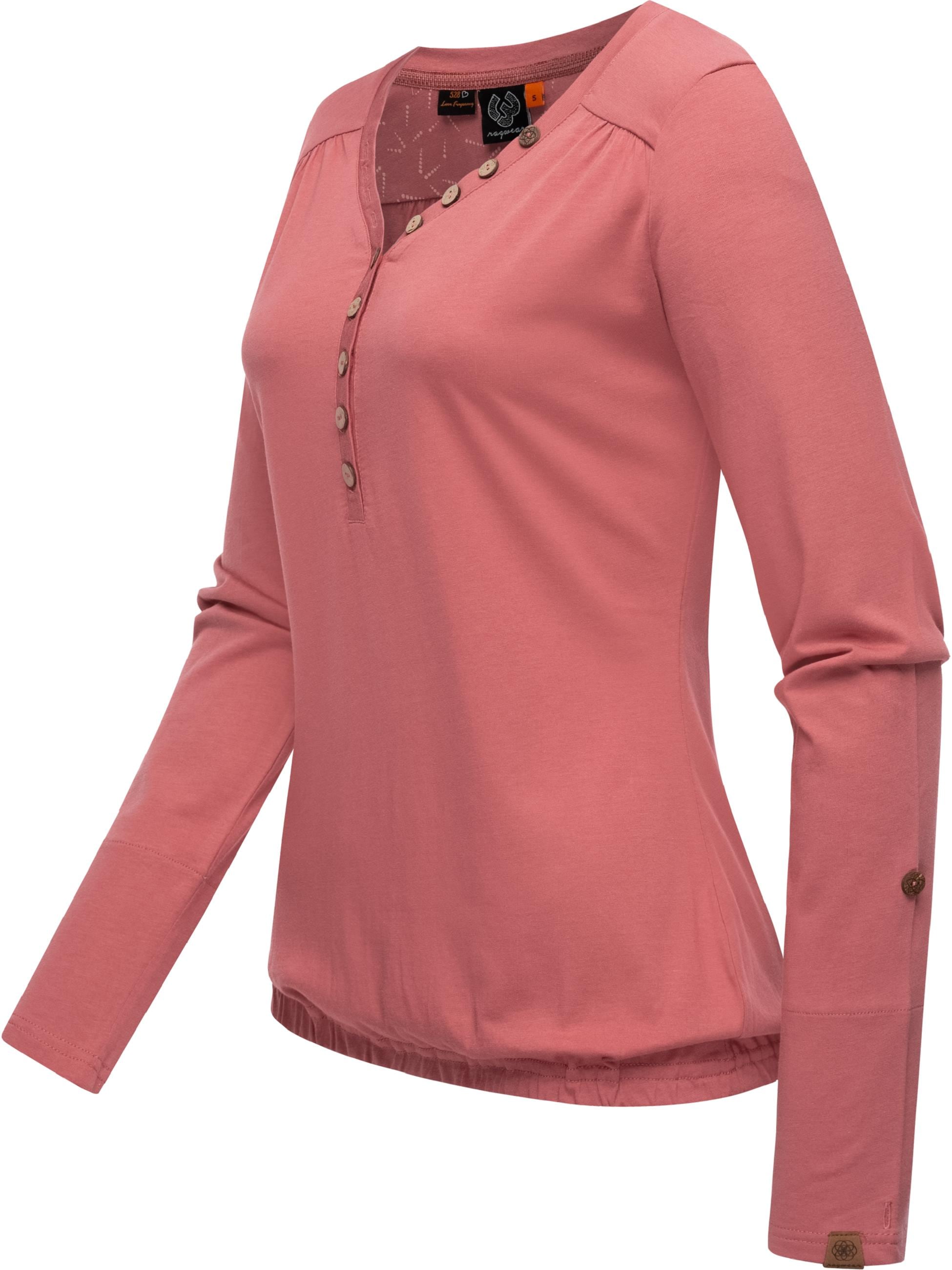 Ragwear Langarmshirt »Langarmshirt Pinchi«, Stylisches Damen Longsleeve mit Knöpfen