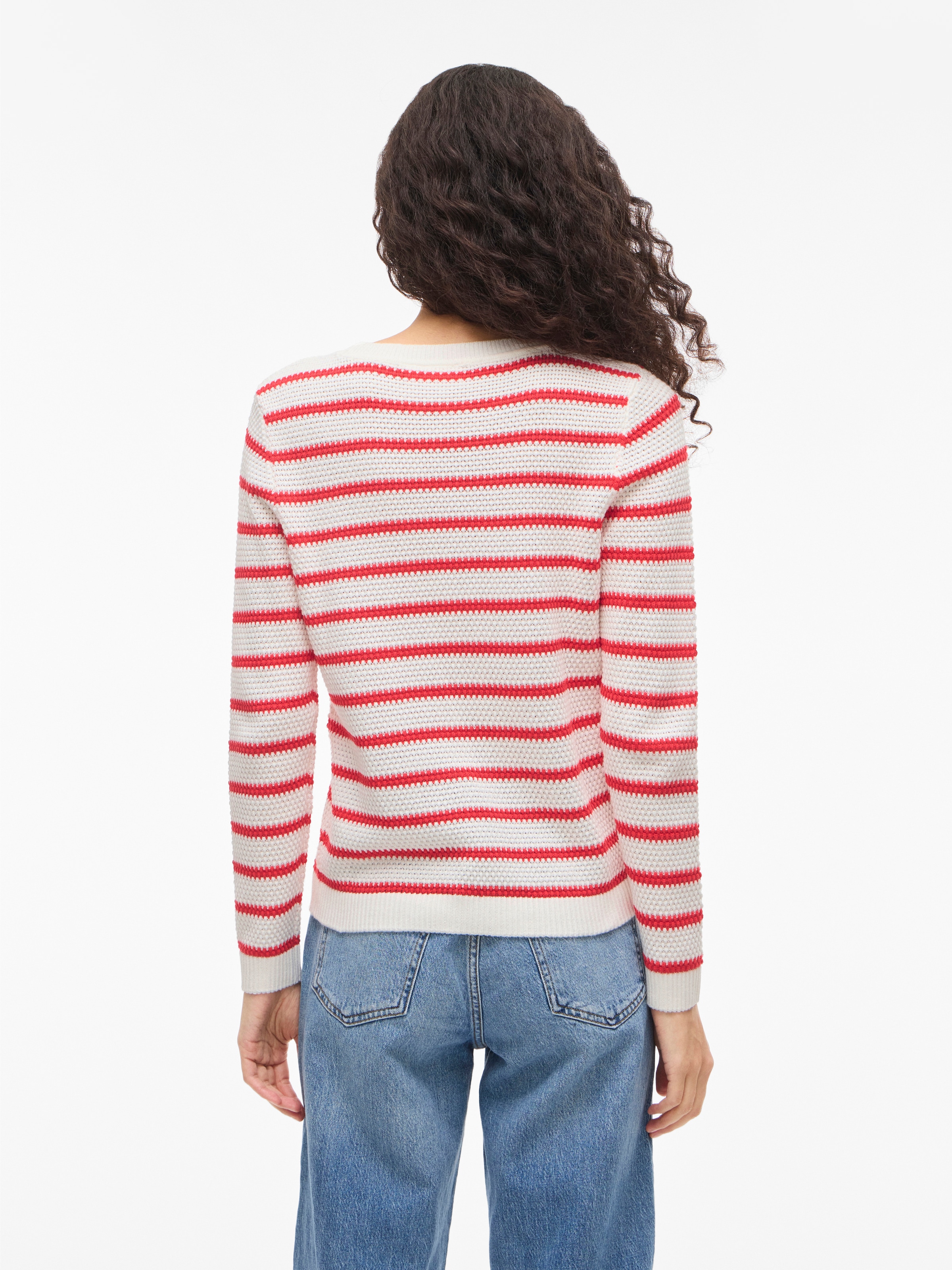 Vila Rundhalspullover »VIDALO O-NECK L/S STRIPE KNIT TOP- NOOS«