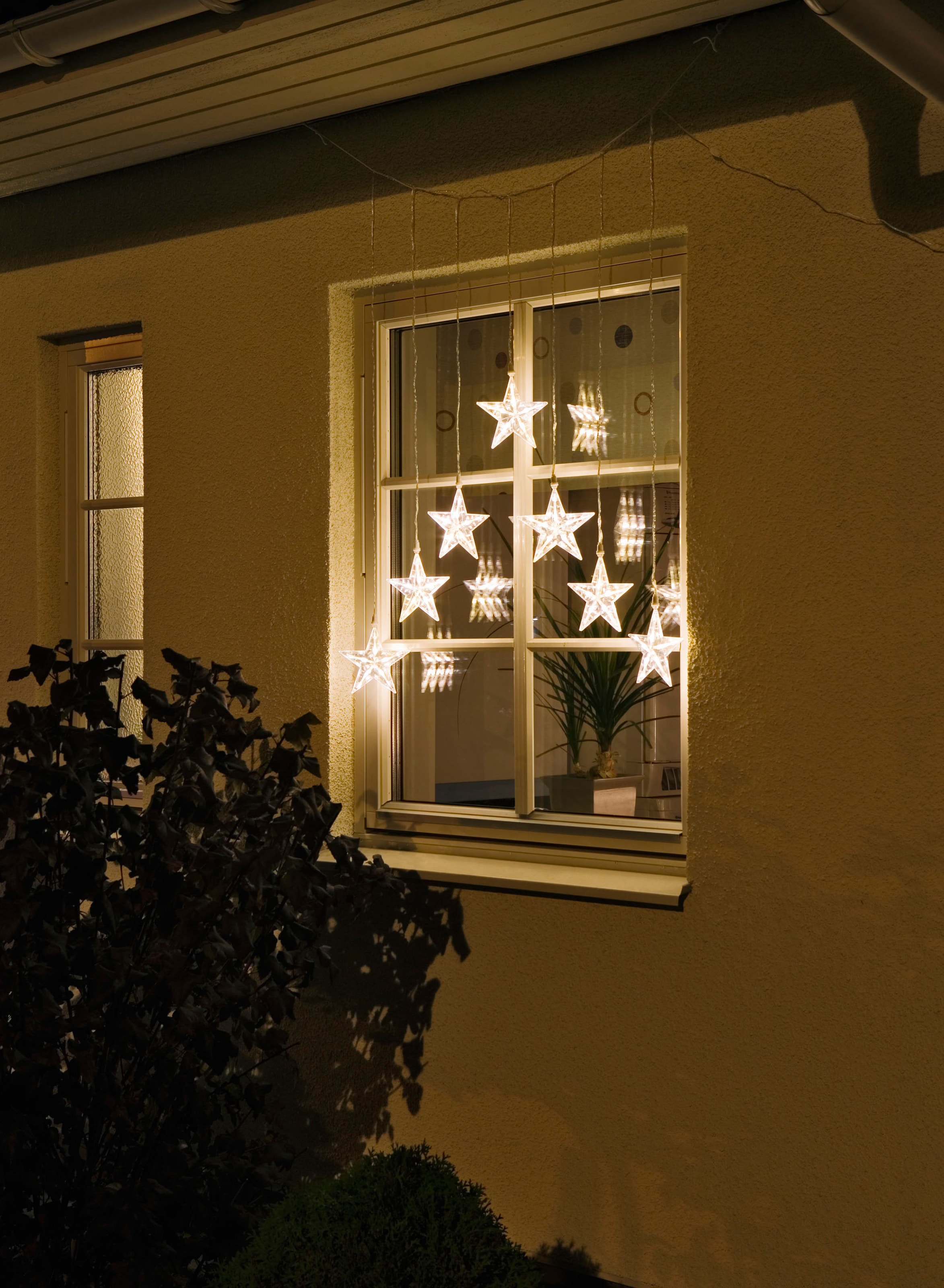 35 LED-Lichtervorhang aussen«, »Weihnachtsdeko transparentes warmweiße Sternen, Online Kabel Shop 7 Dioden, im bestellen KONSTSMIDE mit OTTO