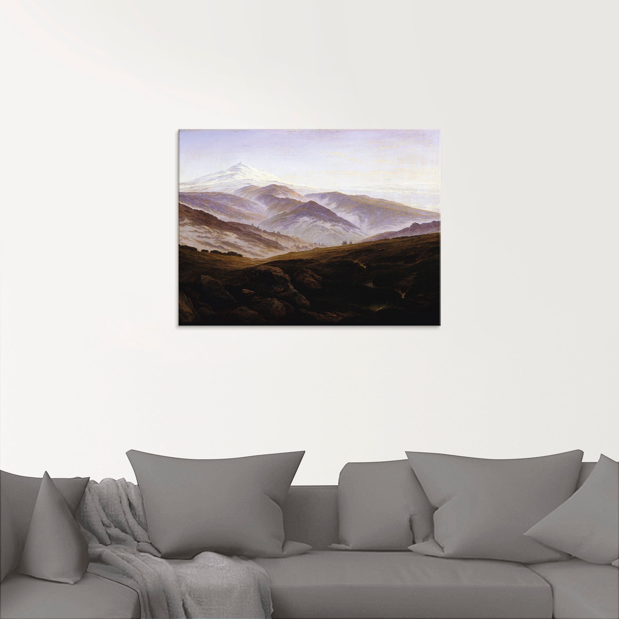 Artland Glasbild »Erinnerungen an das Riesengebirge. 1835.«, Berge, (1 St.), in verschiedenen Größen