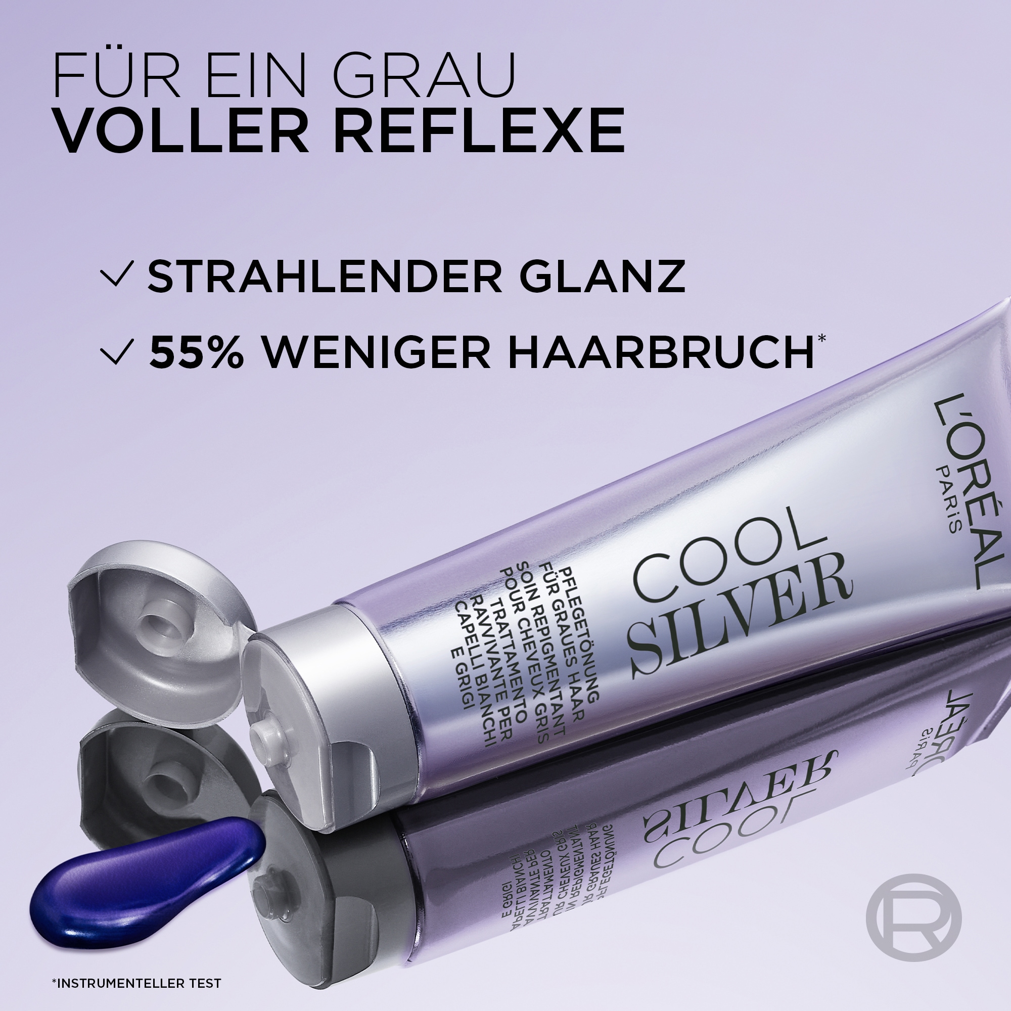 L'ORÉAL PARIS Coloration »L'Oréal Paris Cool Silver Pflegetönung«, Natürlich wirkender Silberglanz für graues Haar, mit Anti-Gelbstich.