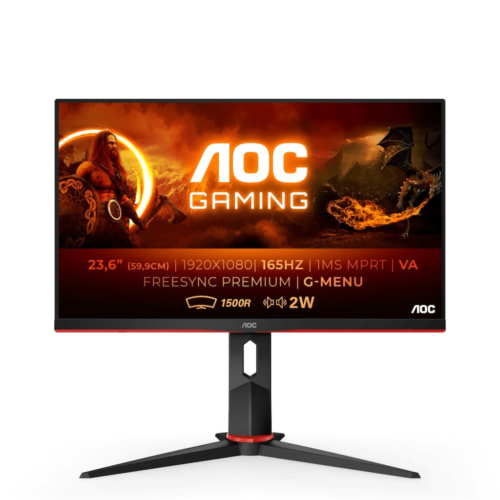 Hyrican Gaming-PC-Komplettsystem »Rockstar SET02443«, (RTX 4060Ti (16GB), DDR5, Windows 11, inklusive 24" Curved Monitor AOC C24G2AE/BK