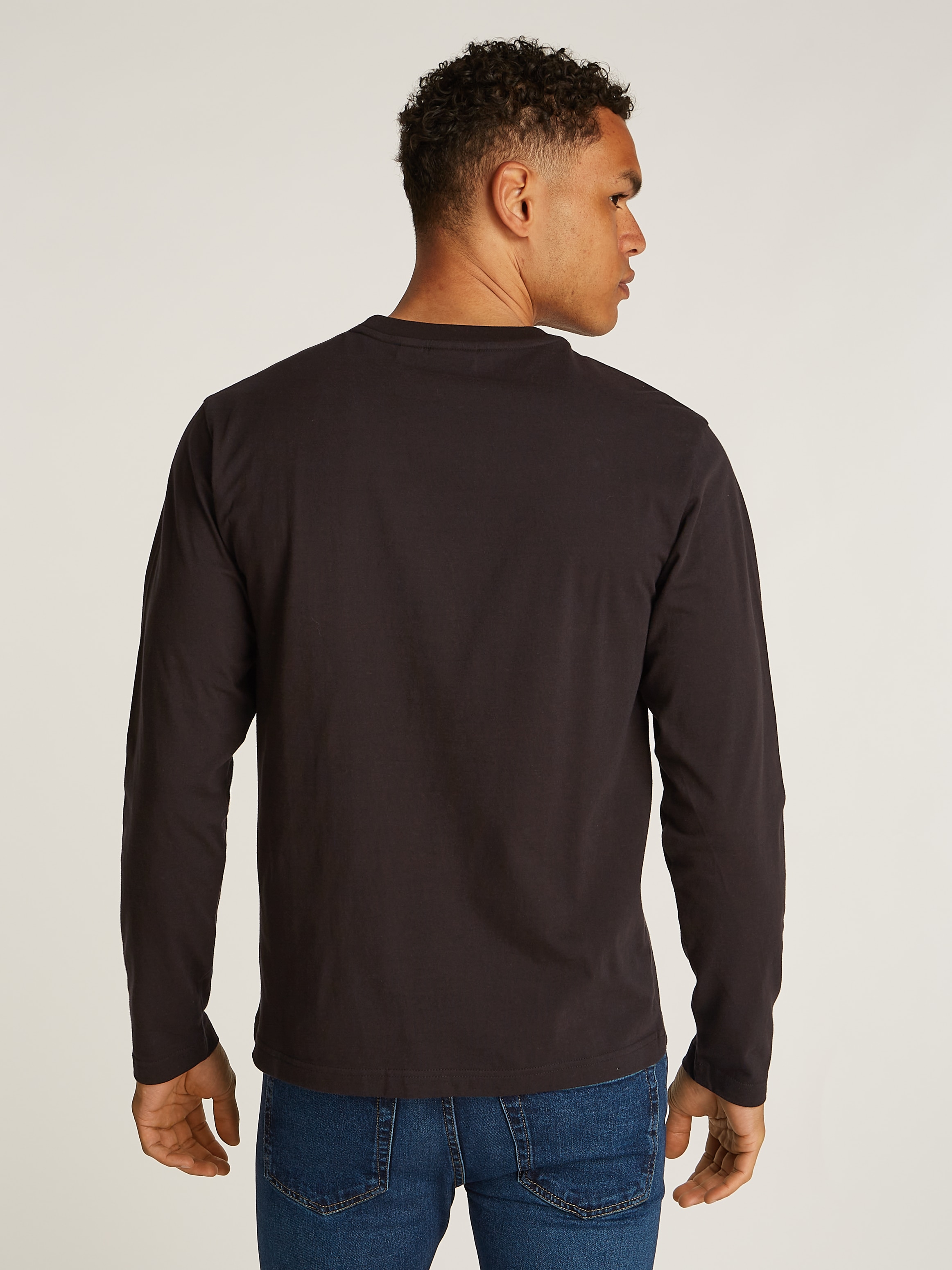 Calvin Klein Rundhalsshirt »SPLIT LINE LOGO LS T-SHIRT«, mit Logoprint