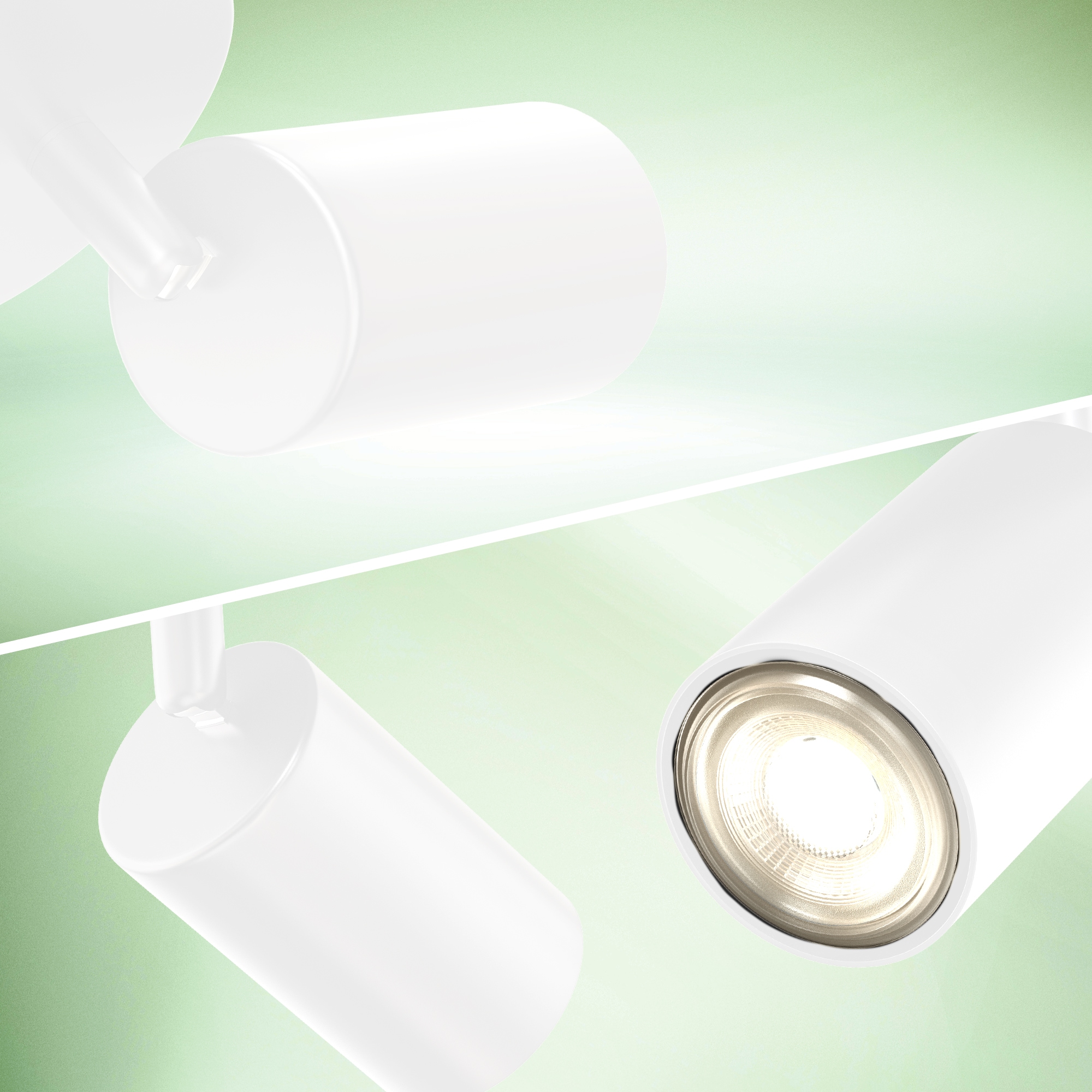 B.K.Licht Deckenstrahler »BK_DS1630 EEK A LED Deckenlampe, Schwenkbar, Deckenspot« GU10 1 Stk. Warmweiß Inkl. 2x GU10, 3.000 K, 450Lm, 2W, 15,5 x 5,5 x 25,5 cm, Weiß