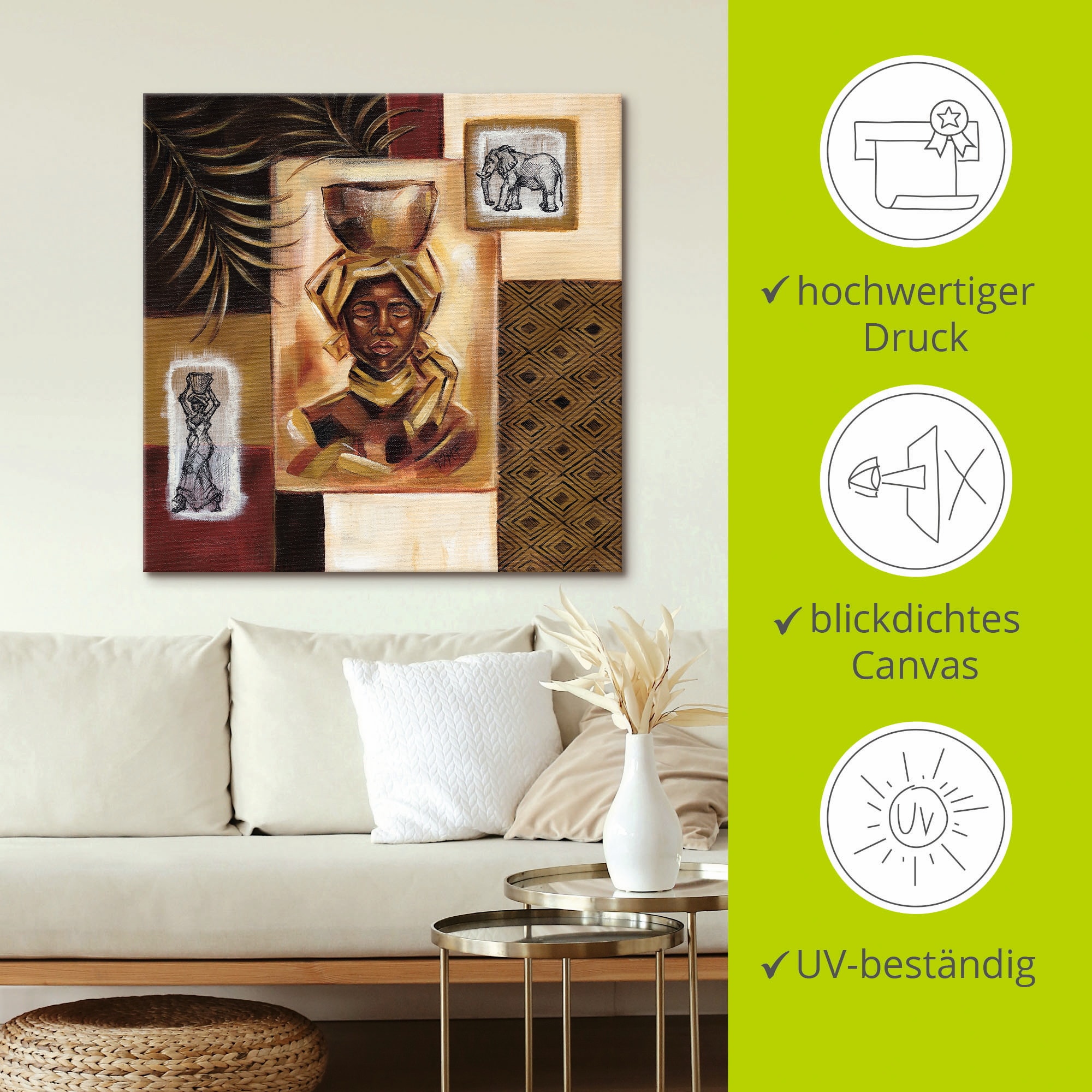 Artland Leinwandbild »Aus Afrika I« Frau 1 Stk. tlg. auf Keilrahmen gespannt