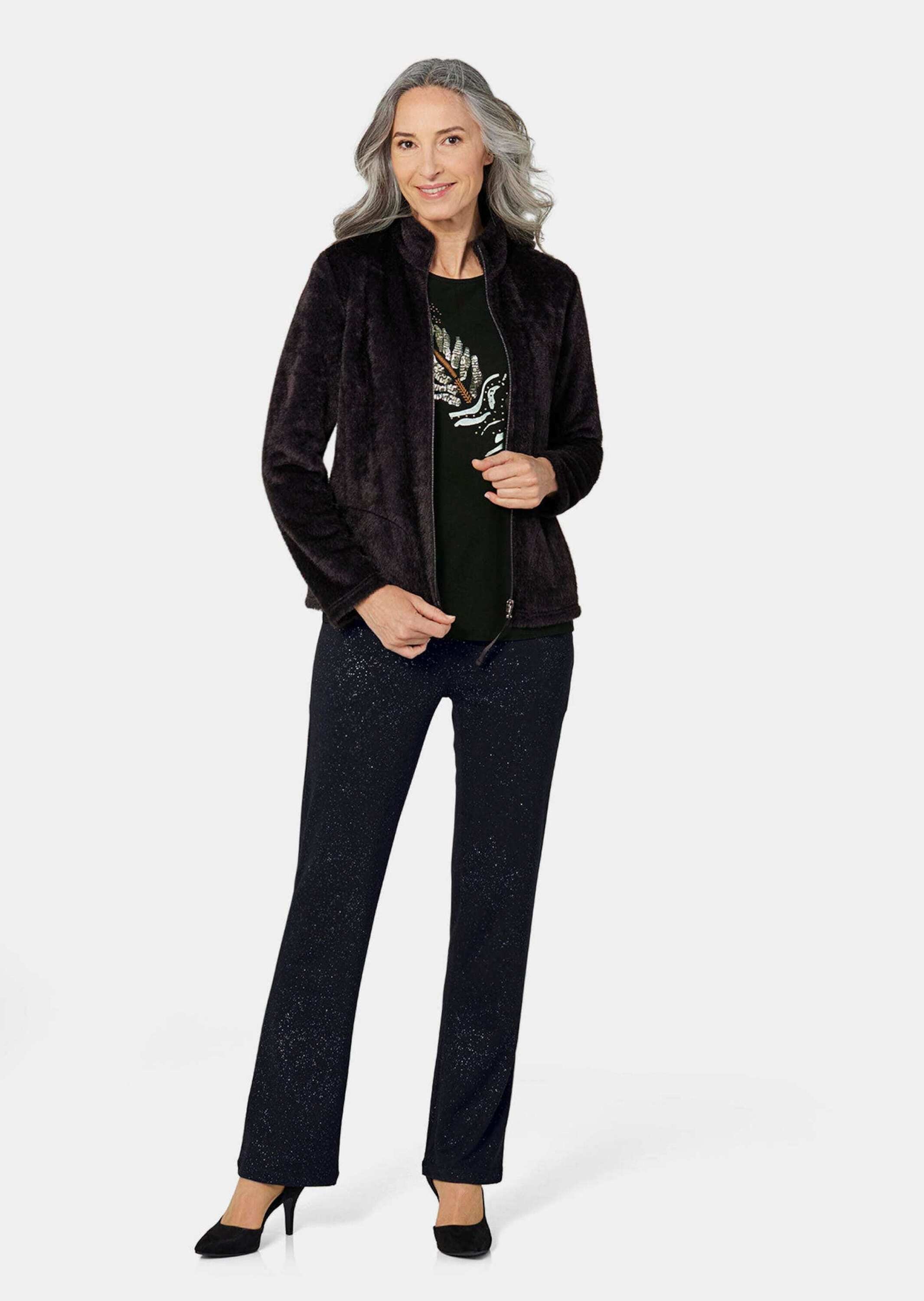 GOLDNER Kurzjacke »Kurzgröße Teddyjacke mit Glanzeffekt«