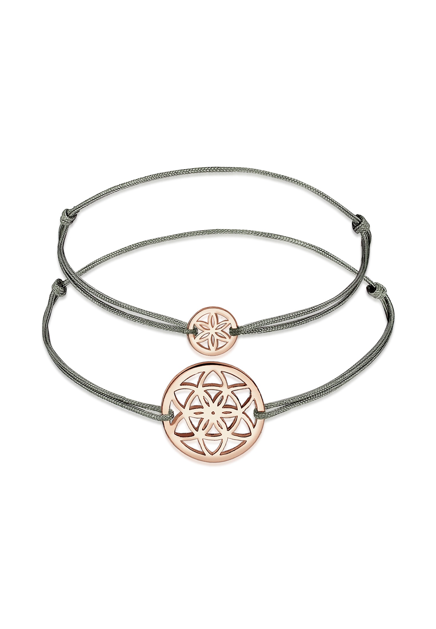 Elli Armketten Set »Armband Lebensblume Mutter Kind Set Nylon 925 Silber«