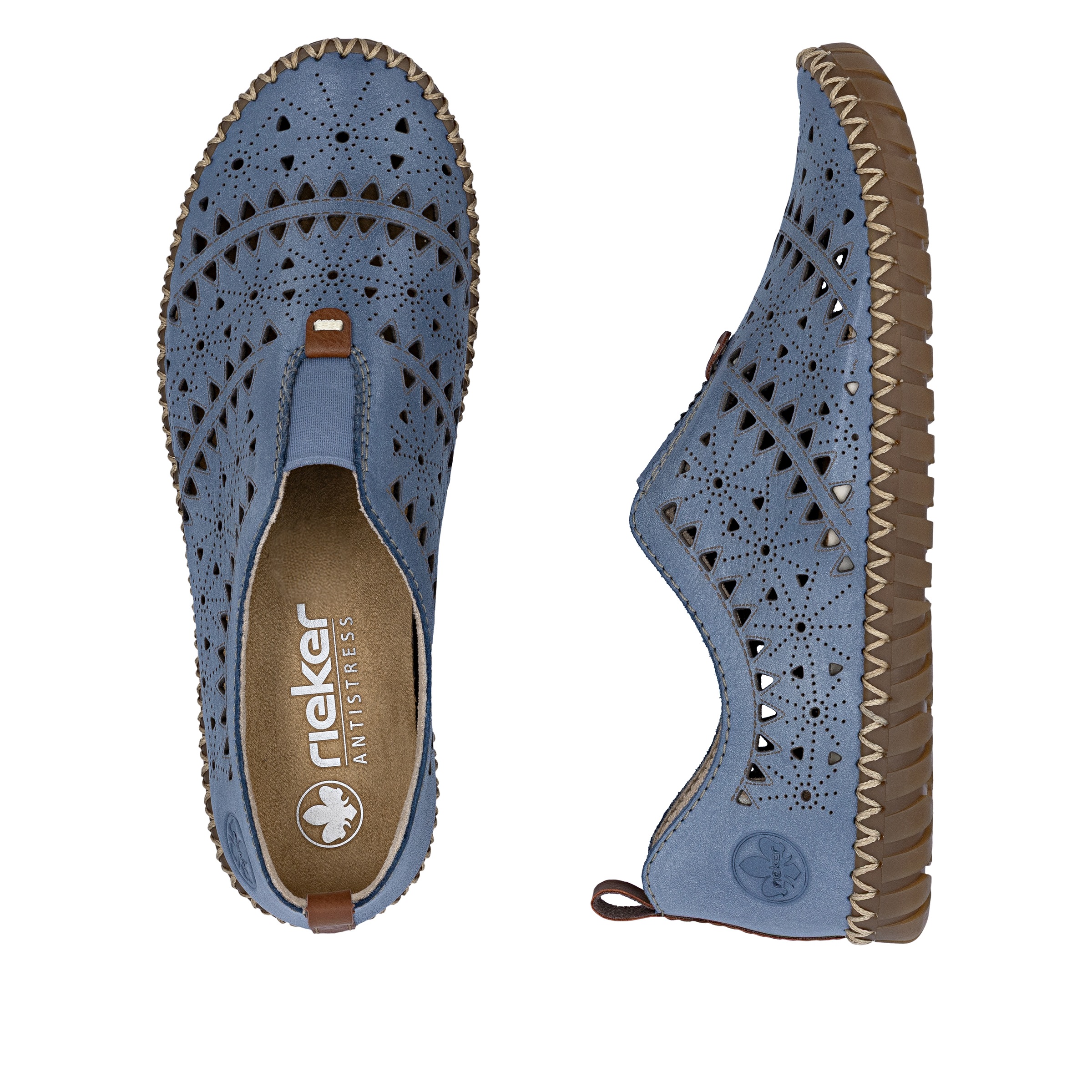 Rieker Slipper  Schlupfschuh, Halbschuh, Urlaubsschuh mit Perforation