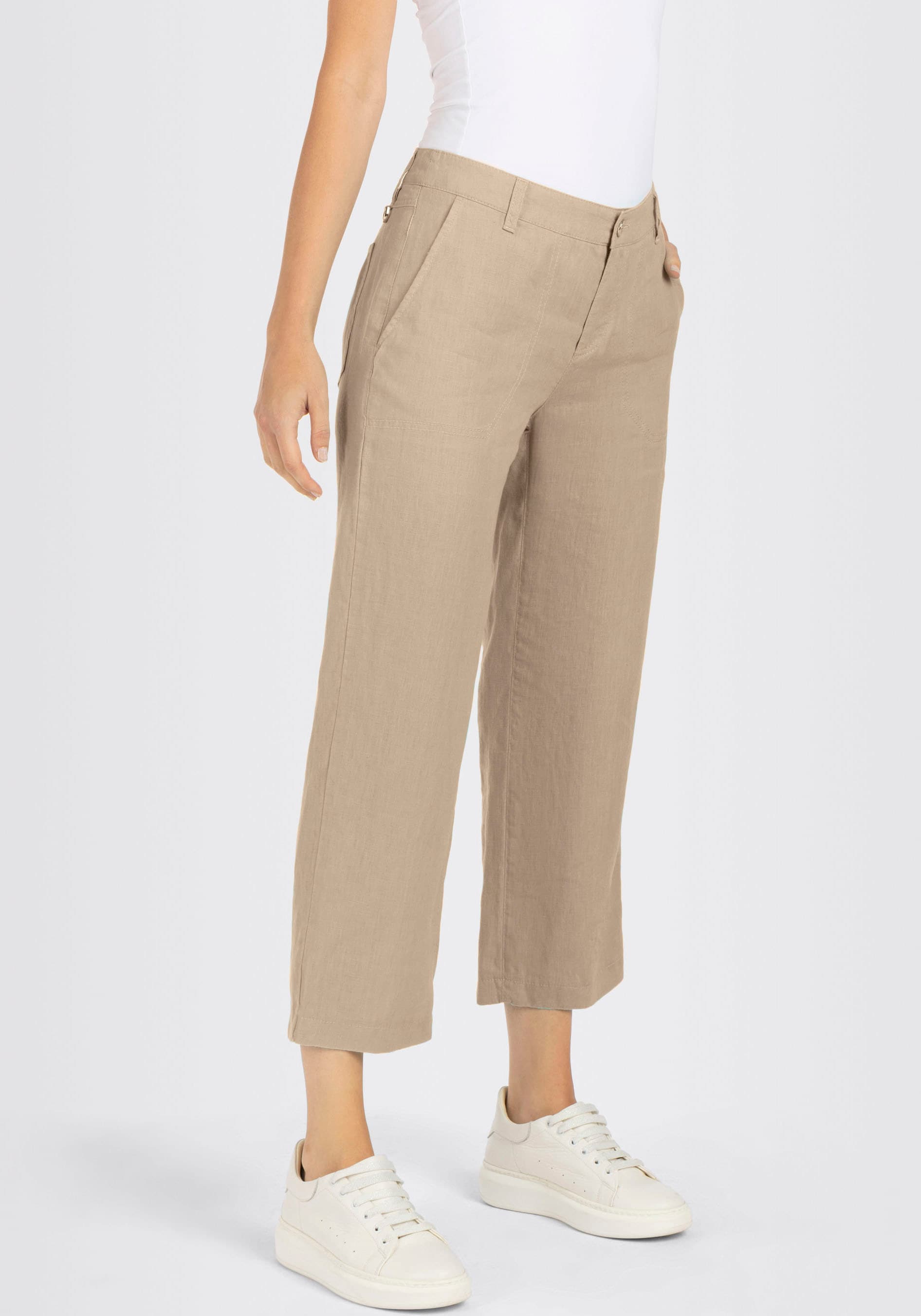 MAC Leinenhose »NORA cropped«  Sommerhose temperaturausgleichend und angenehm auf der Haut