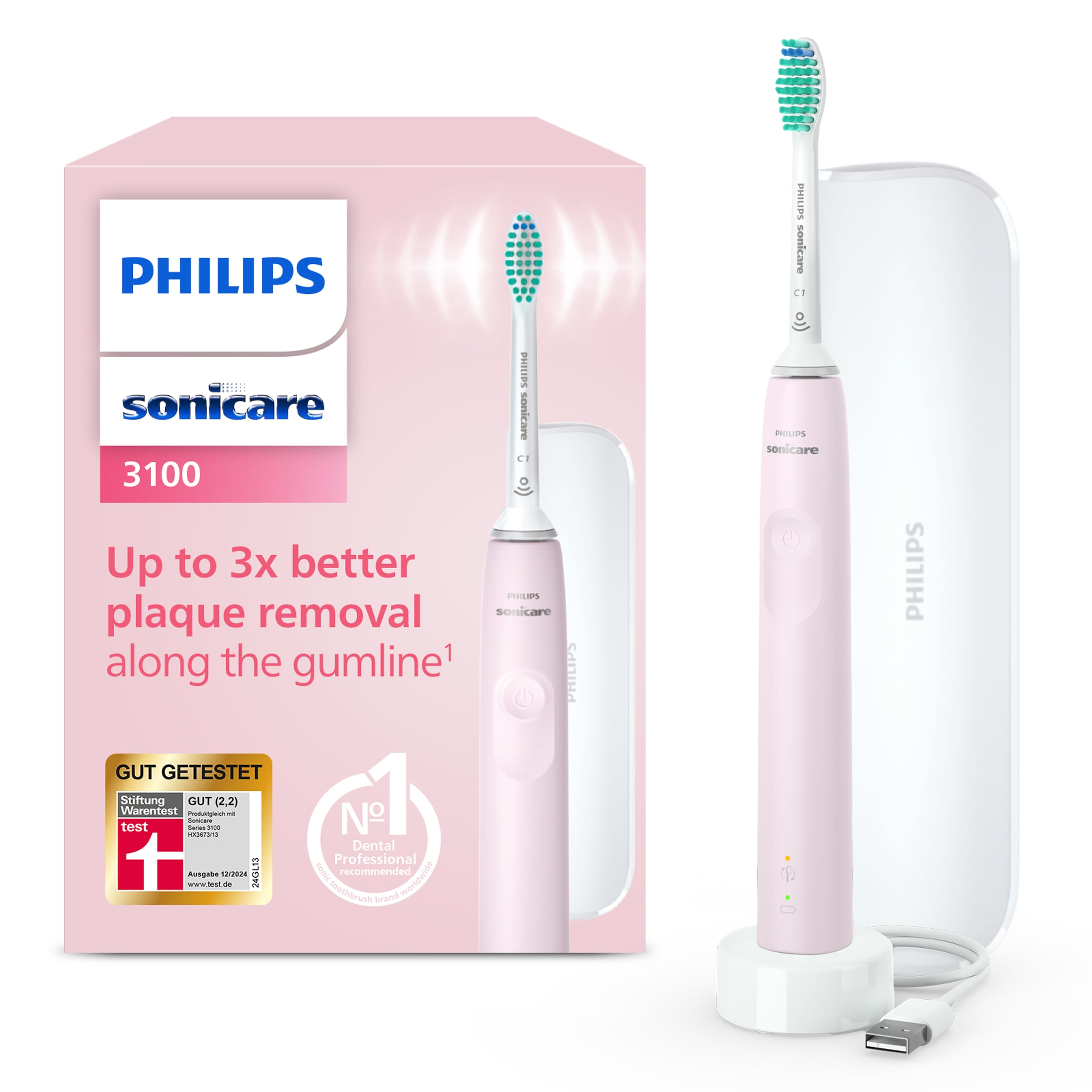 Philips Sonicare Elektrische Zahnbürste »Series 3100 HX3673«, 1 St. Aufsteckbürsten, mit...