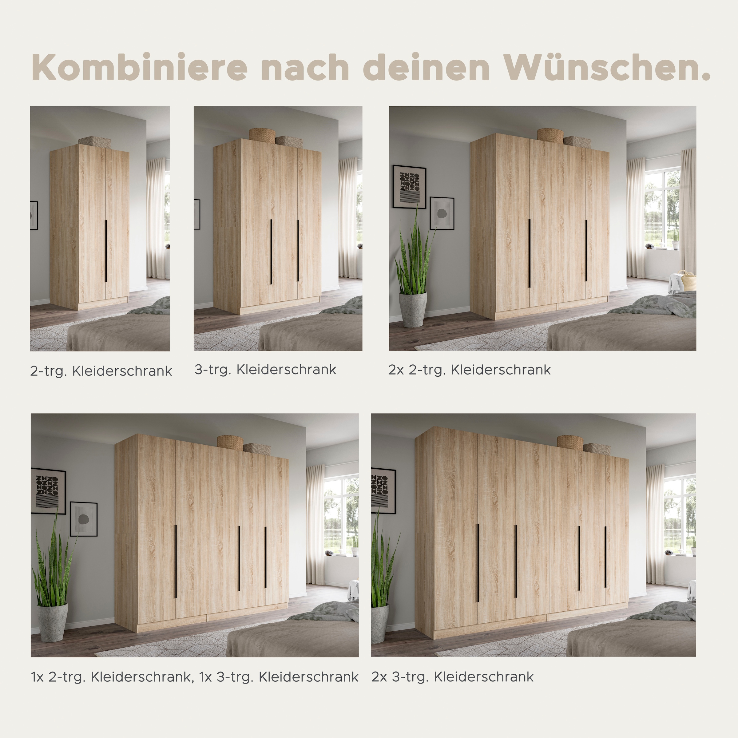 Home affaire Schrank-Set »Skarde moderner Kleiderschrank Schlafzimmerschrank« wähle deine beste Schrank Kombination, 1 Stk. tlg.