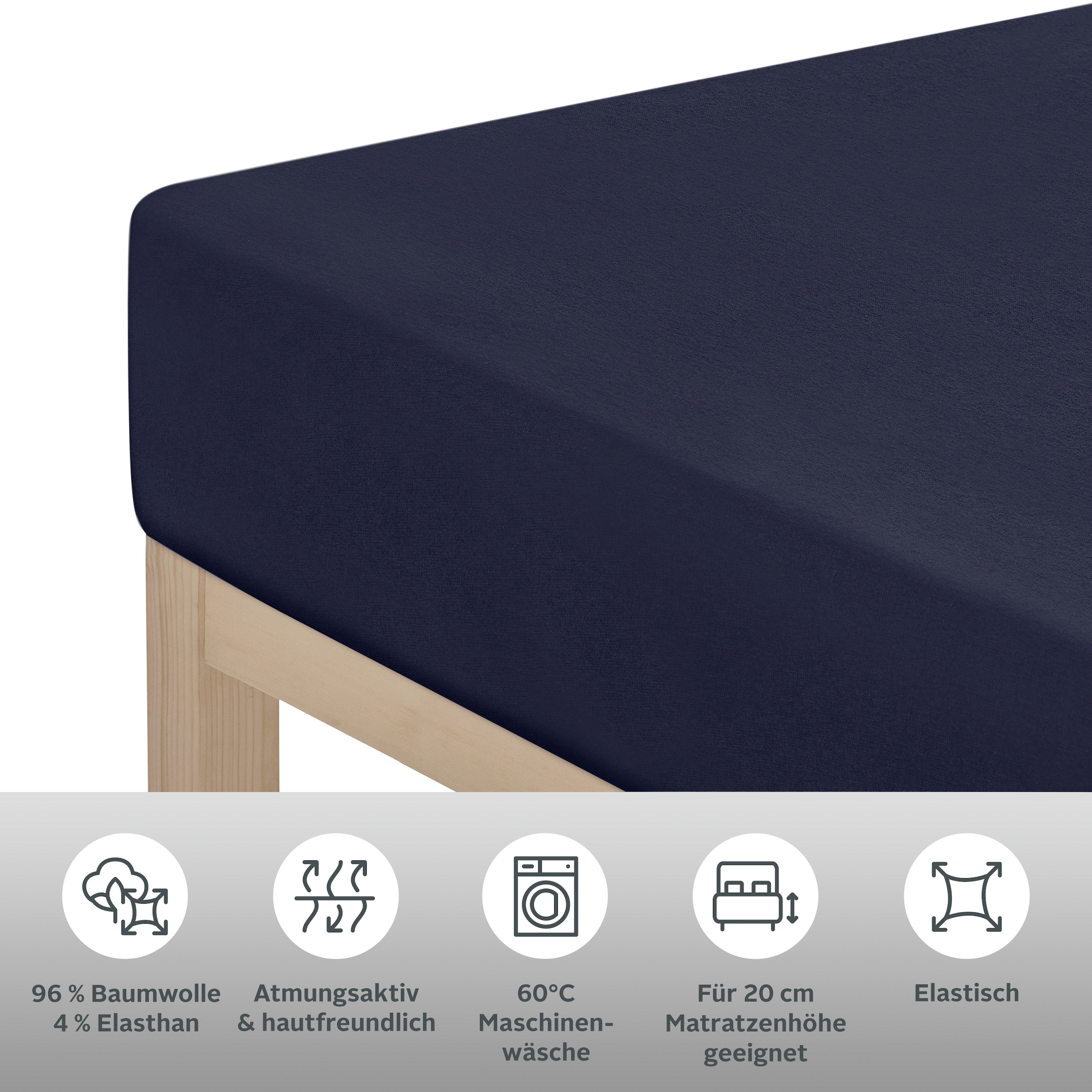 OTTO home »Cremona, in den Qualitäten (Jersey: 145g/m², PREMIUM Biber: 155g/m²)« aus Baumwolle, Größe ab 90x200 cm