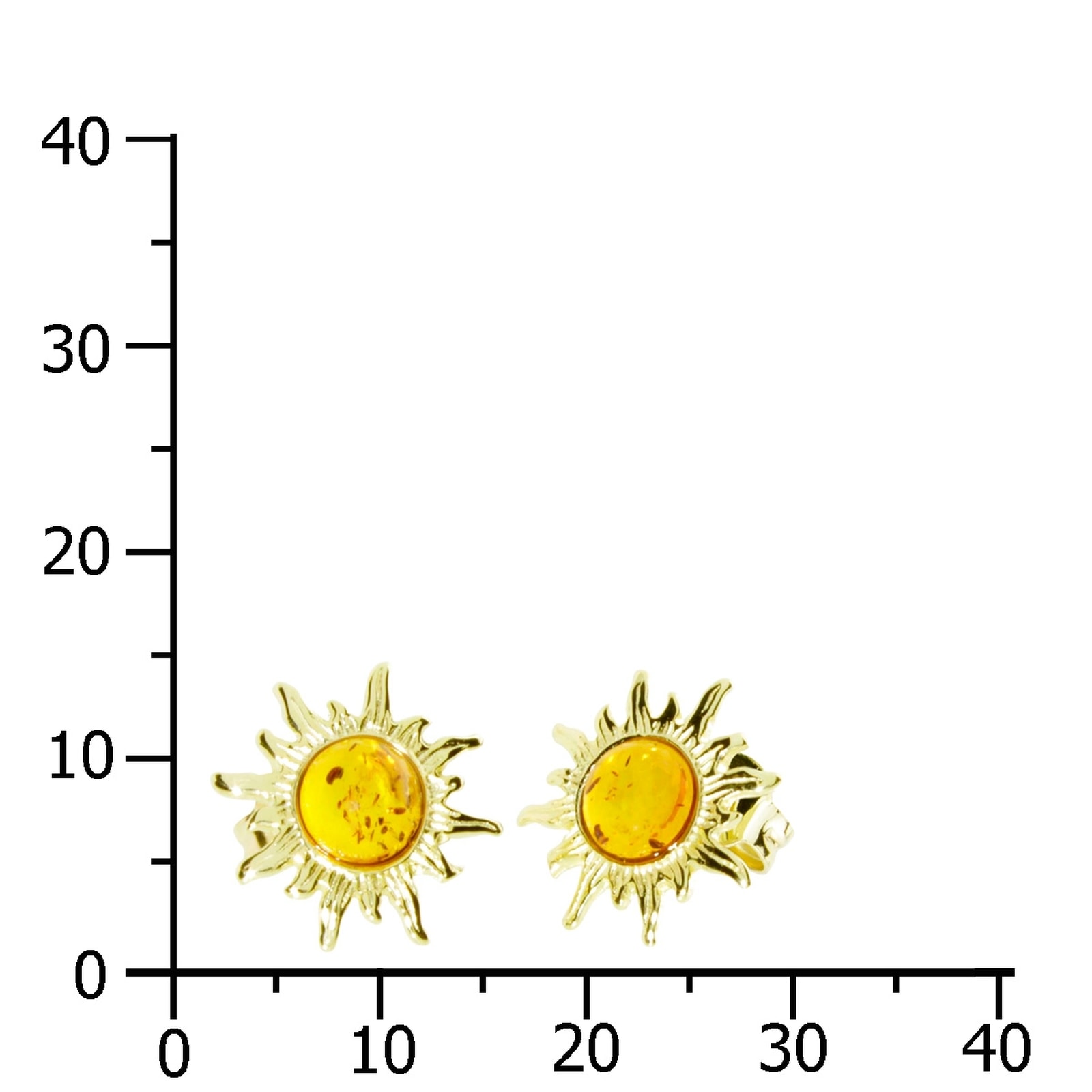 OSTSEE-SCHMUCK Paar Ohrstecker »- Sonne - Gold 333/000 - Bernstein«
