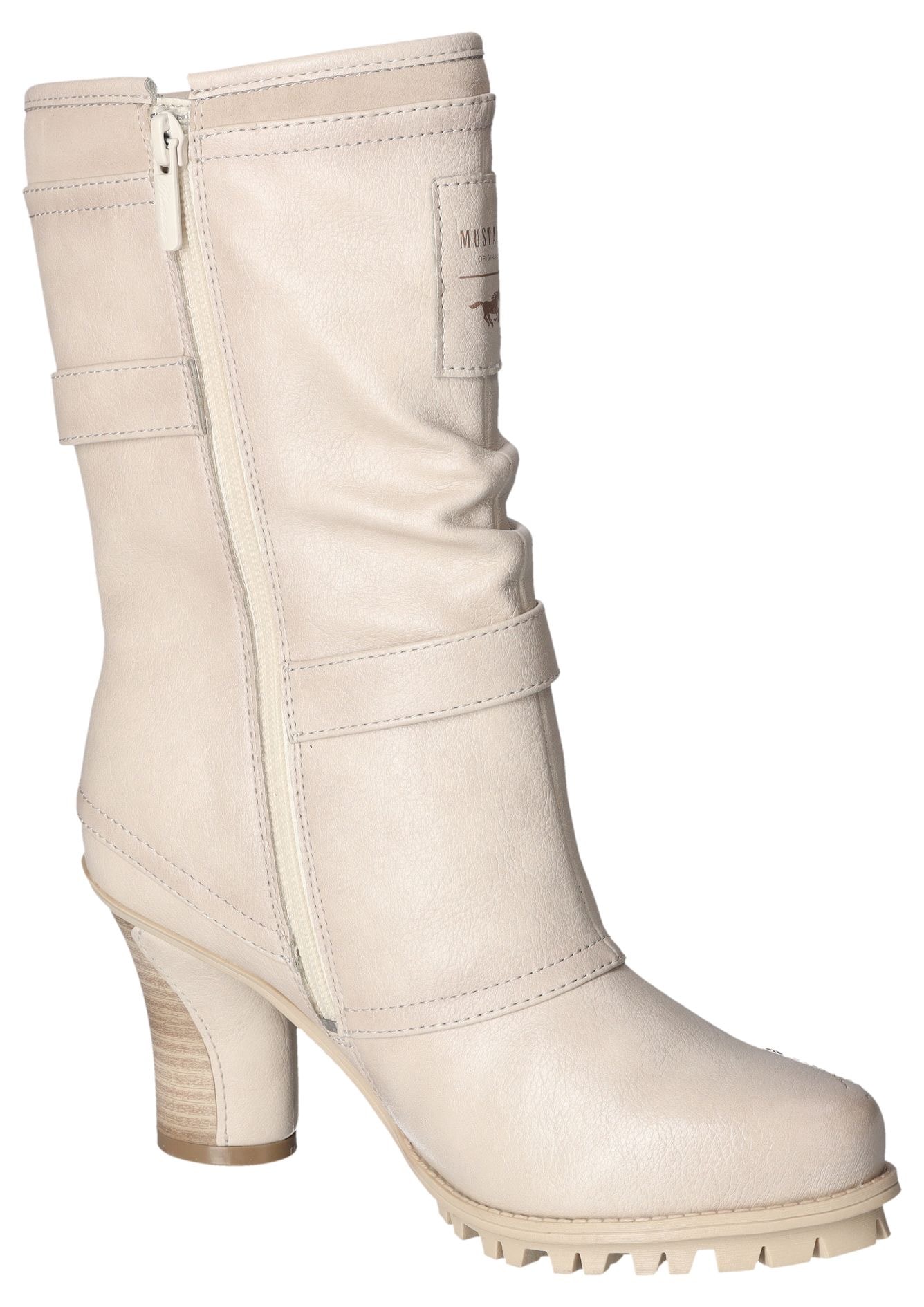 Mustang Shoes Winterstiefel, Absatzstiefel, Reißverschluss, mit trendigen Details
