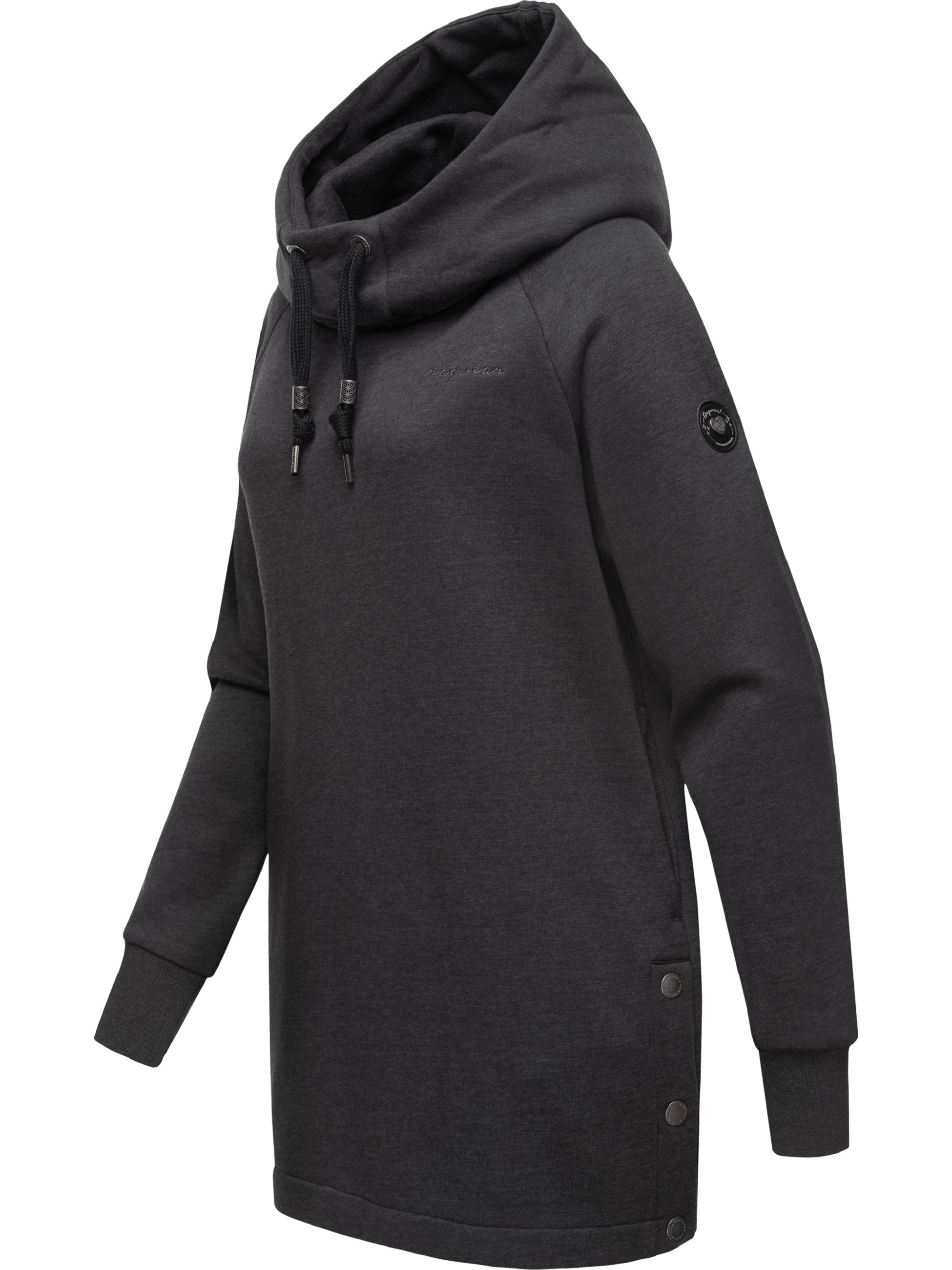 Ragwear Longsweatshirt »Longpullover Rowenna«, Langer Damen Hoodie mit hohem Schalkragen
